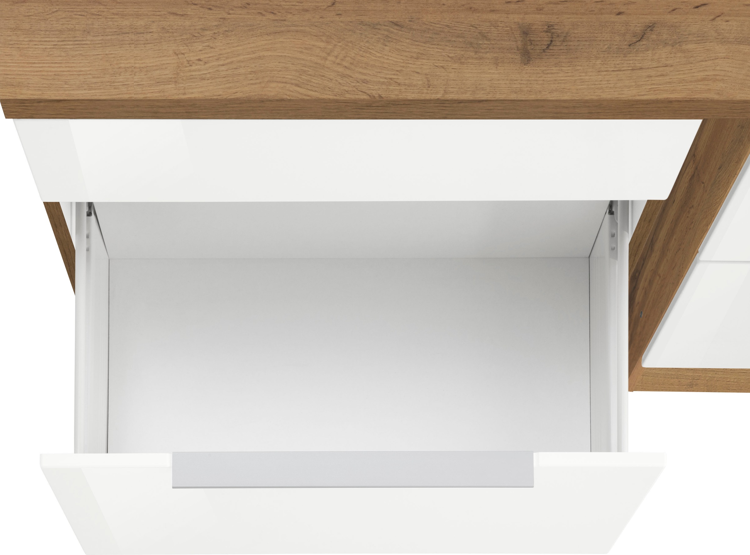 KOCHSTATION Küchenzeile »KS-Brindisi Breite 270 cm« wahlweise mit E-Geräten und Induktion, mit MDF-Fronten und Regal