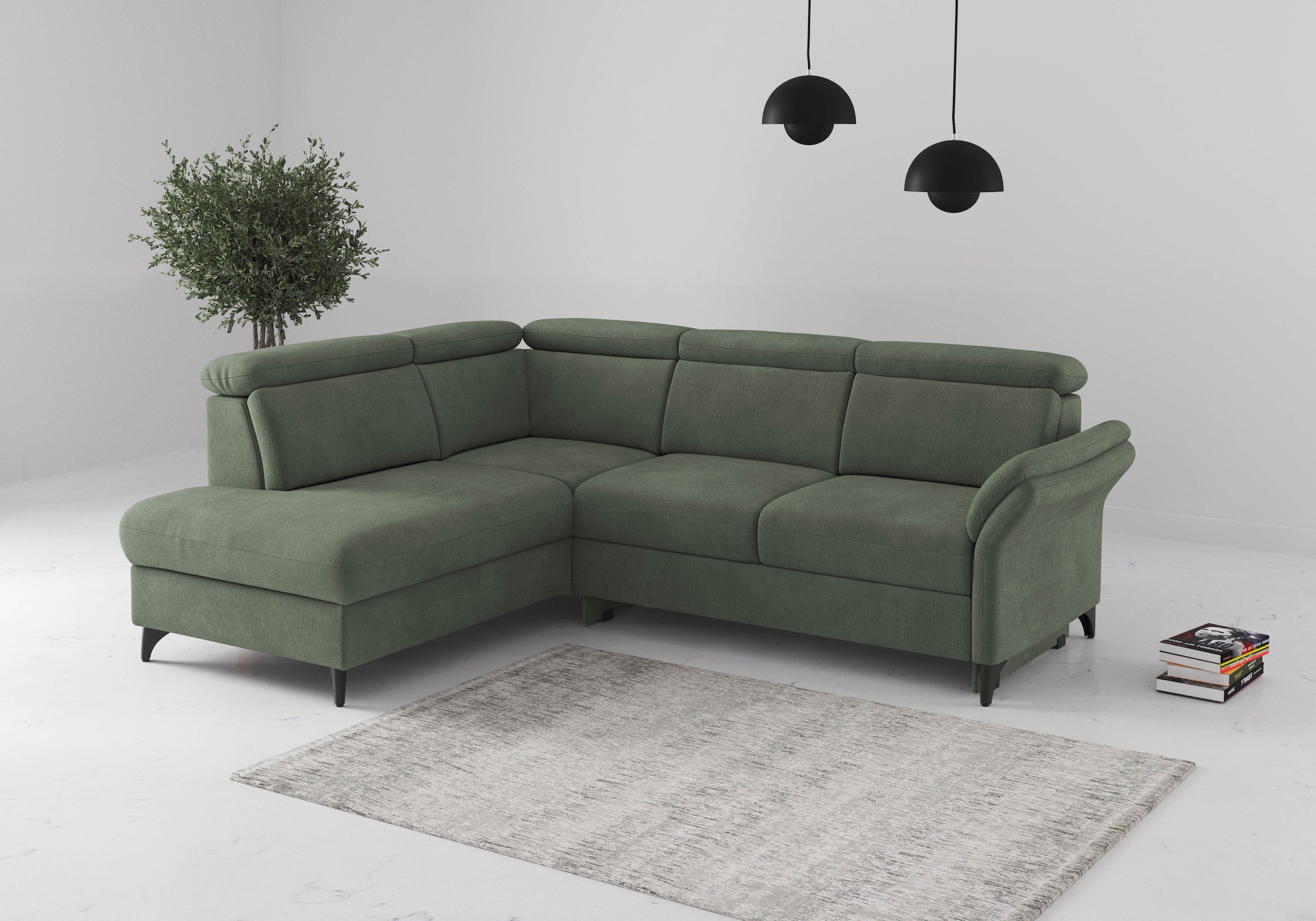 sit&more Ecksofa "Glendale, L-Form" inkl. Kopfteilverstellung, wahlweise mit Vorziehsitz und Bettkasten