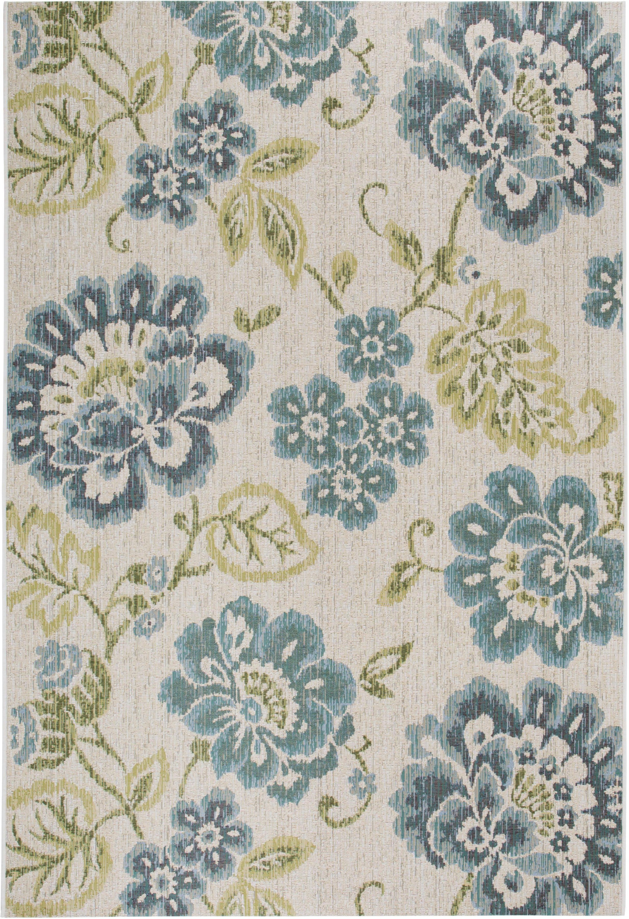 LUXOR living Teppich »Lost Garden, Made in Belgium«, rechteckig, 5 mm Höhe, Flachgewebe, Blumen Motiv, In- und Outdoor geeignet, Wohnzimmer