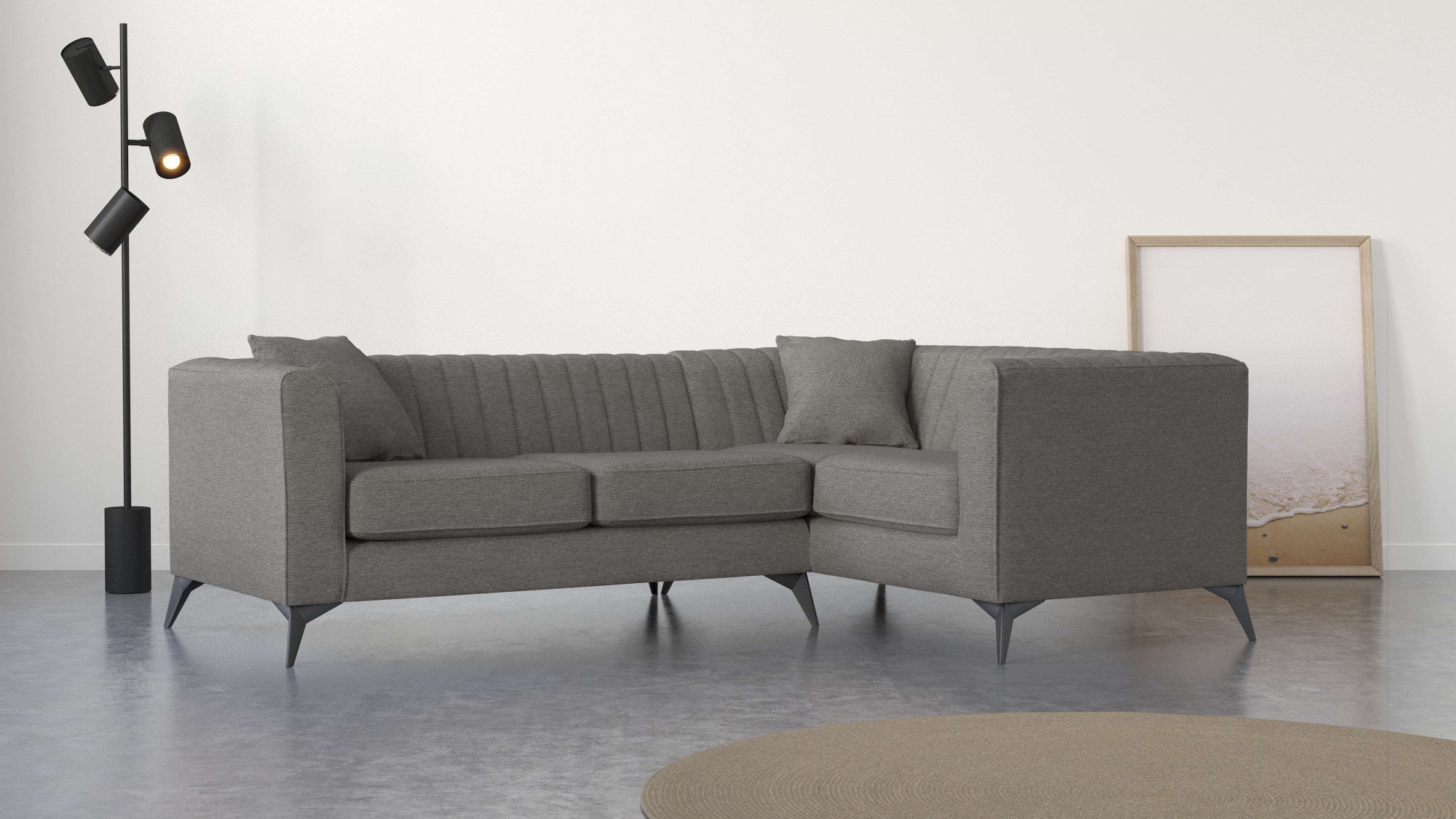Places of Style Ecksofa "MATTHEW L-Form ideal für kleine Räume, Maße B/T/H: günstig online kaufen