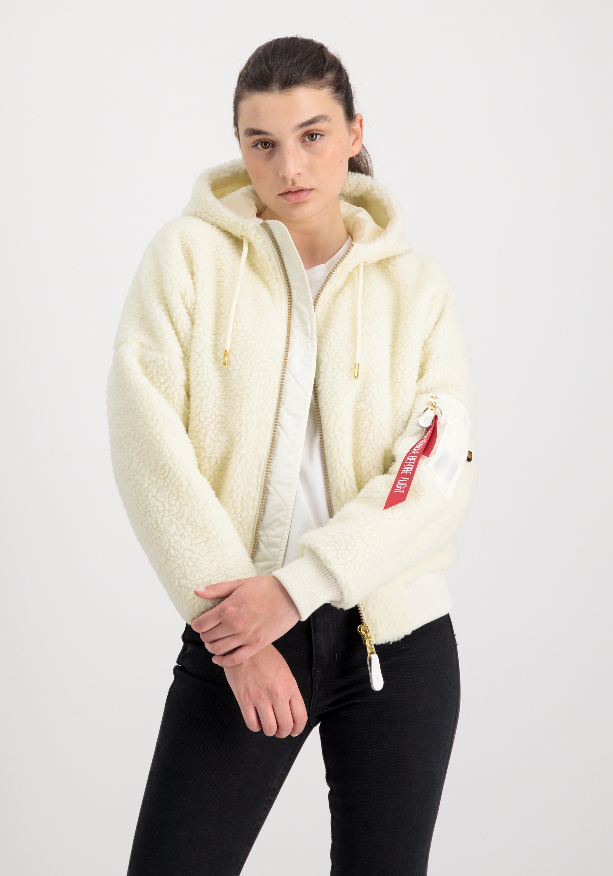 Alpha Industries Bomberjacke "MA-1 OS Hooded Teddy W" günstig online kaufen