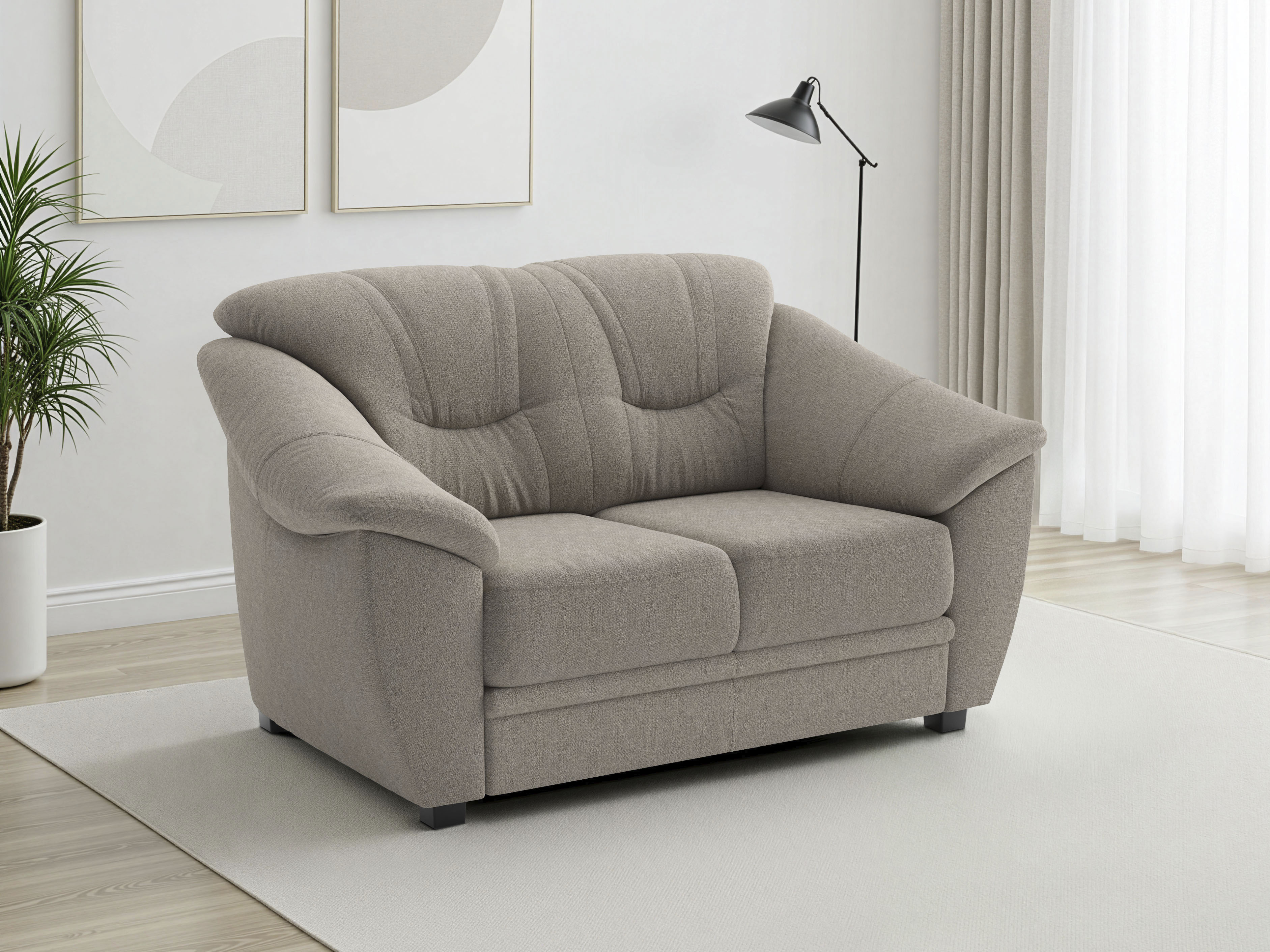 sit&more 2-Sitzer "Savona B: 148cm, Komfort Sitz, große Stoff + Lederauswahl" mit Federkern