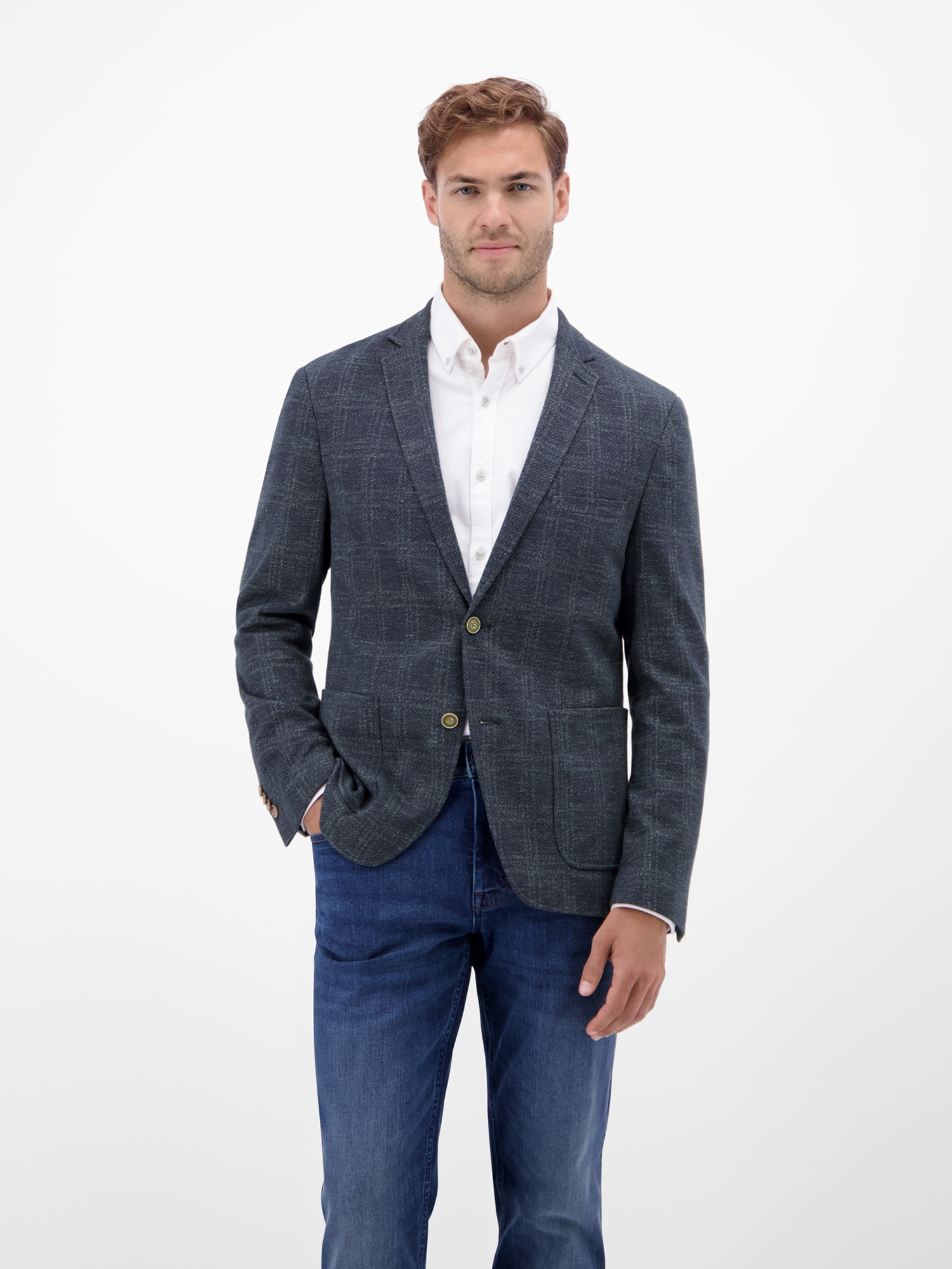 LERROS Jerseysakko "LERROS Herren Jerseyblazer, kariert" günstig online kaufen