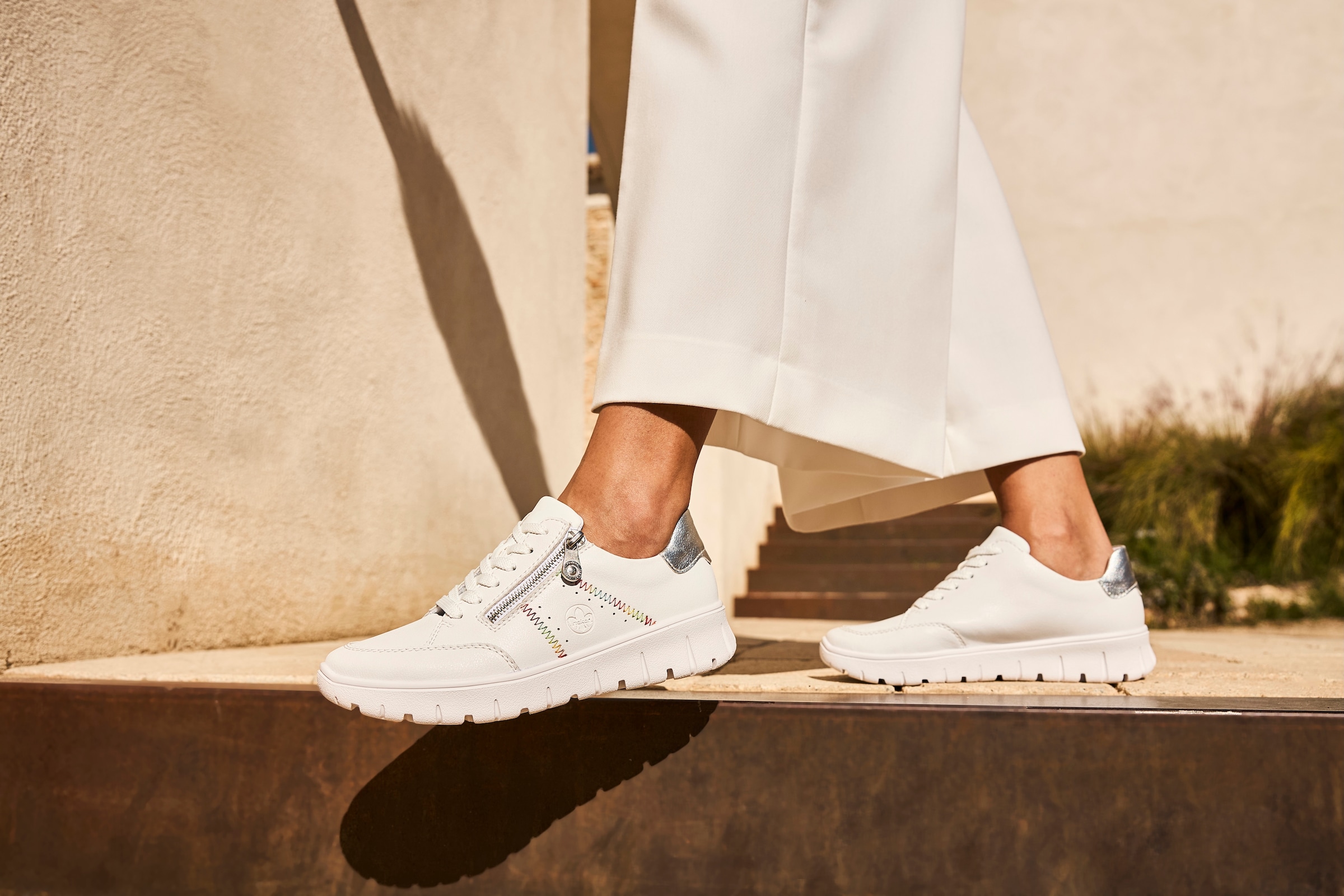 Rieker Sneaker, Schnürschuh, Halbschuh, Freizeitsneaker, seitlicher Reißverschluss