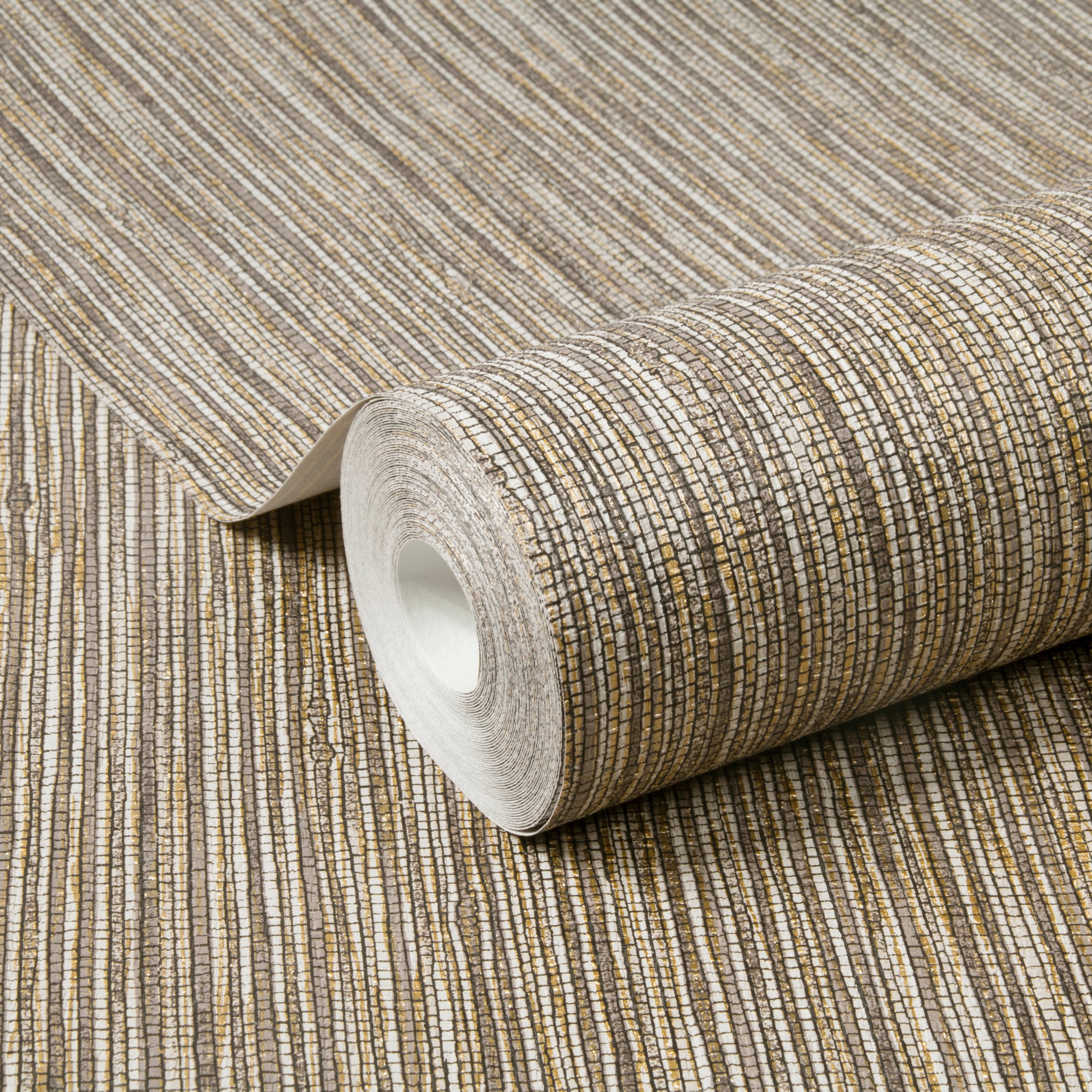 Boutique Vliestapete »Luxux Uni Grass«, uni, Braun/Gold - 10m x 52 cm