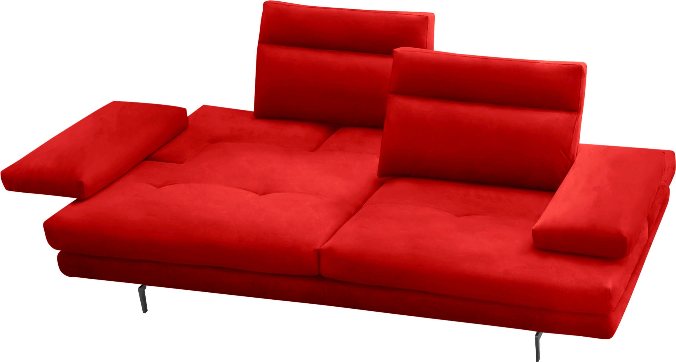 CALIA ITALIA 3-Sitzer »Toby Wing, Designsofa, hochwertige Verarbeitungsdetails, bequem«, inkl. Sitztiefenverstellung und Armteilfunktion, Füße in Schwarz matt