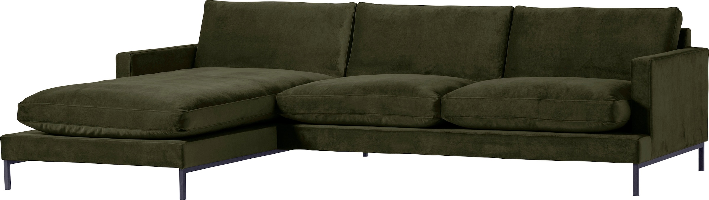 andas Ecksofa »Welland, L-Form,« mit schwarzen Metallfüßen, mit Federfüllung im Sitz- und Rückenkissen