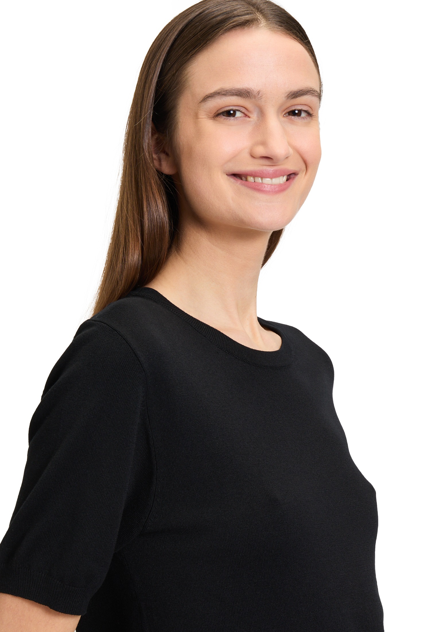 Betty&Co Kurzarmshirt »Betty & Co Feinstrickpullover mit Rundhalsausschnitt«, (1 tlg.)