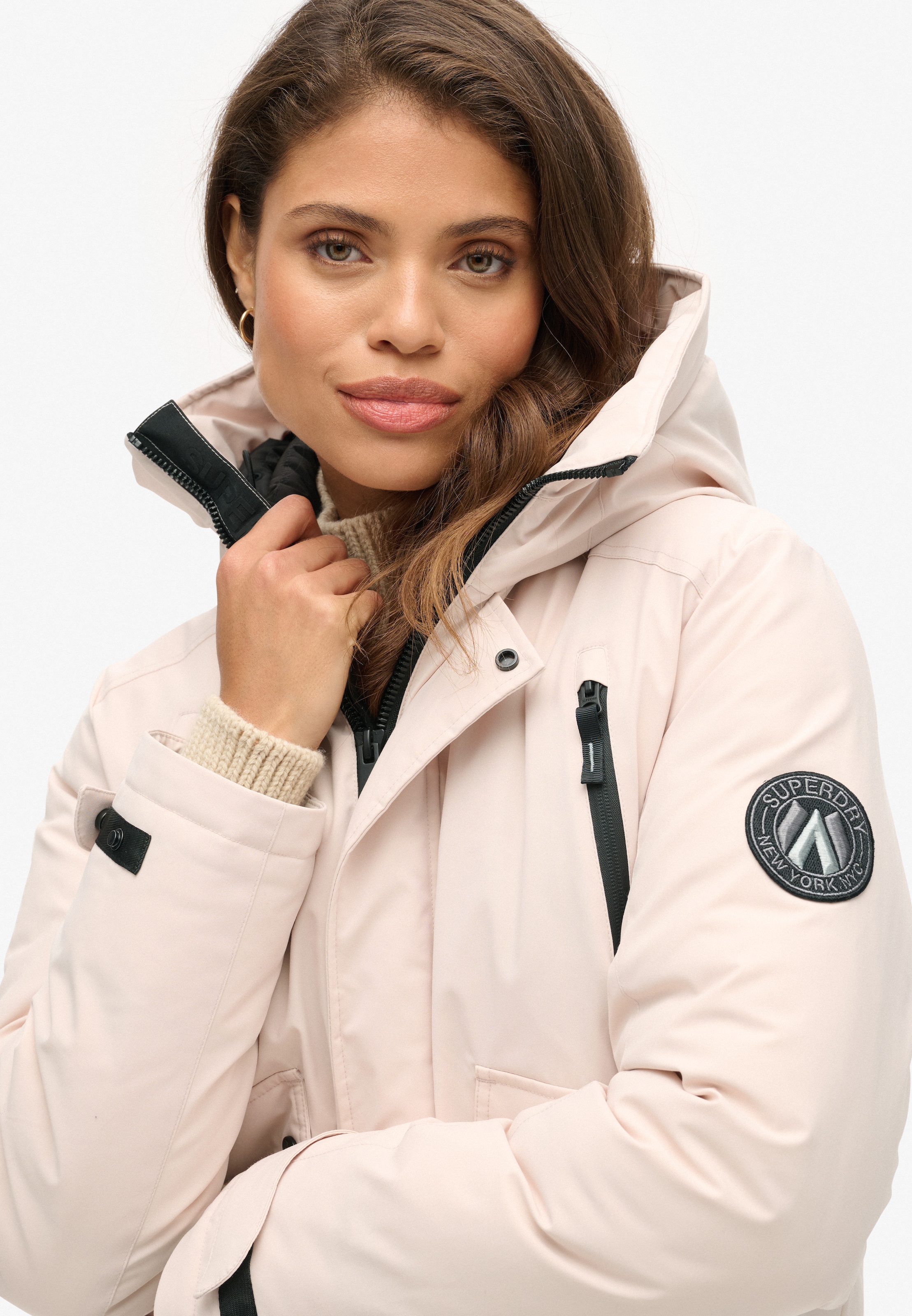 Superdry Bomberjacke »CITY PADDED BOMBER JACKET« ohne Kapuze Materialmix, regular fit