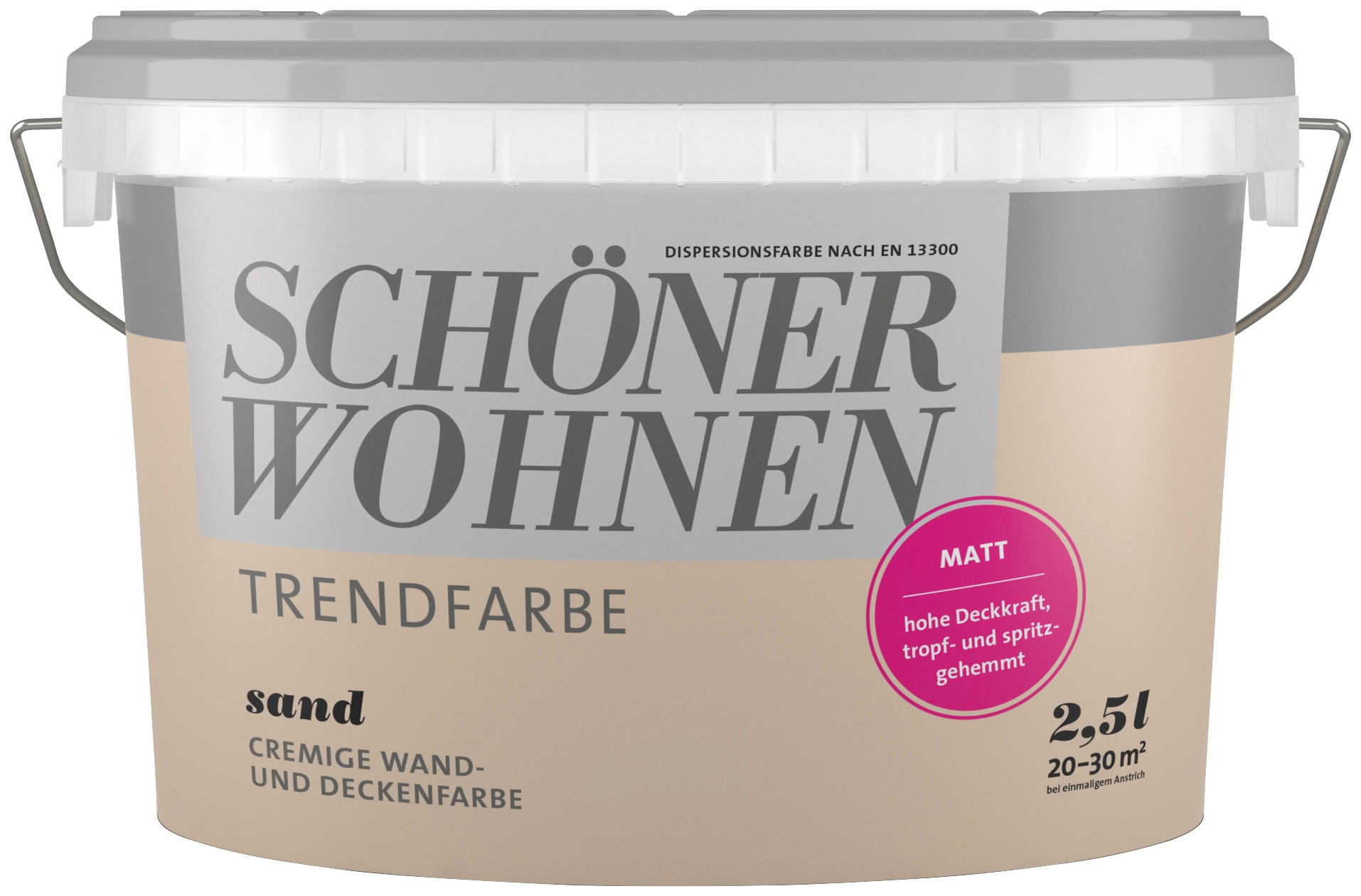 SCHÖNER WOHNEN FARBE Wand- und Deckenfarbe »TRENDFARBE, matt«, 2,5 Liter, Sand,...