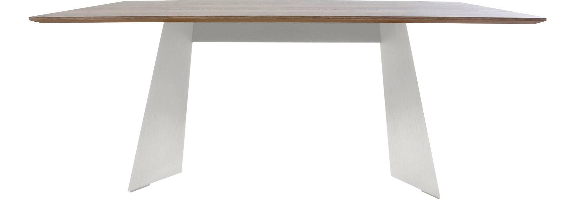Esstisch K+W KOMFORT & WOHNEN "Cube", braun (risseiche dunkel, stahlgrau), B:180cm H:75cm T:90cm, Tische, Esstisch, in Nachbildung Risseiche dunkel, Untergestell in 2 Farben