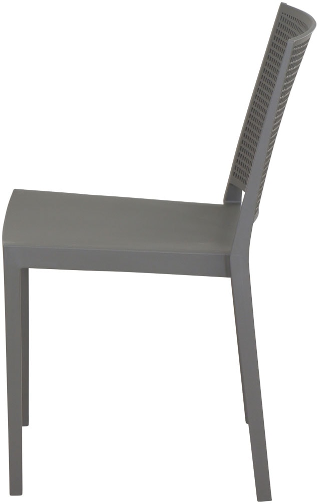 Siena Garden Gartensessel »Square 2er Set Stapelstuhl grau« Set, 2 Stk. tlg. Gestell, Polypropylen/Glasfaser