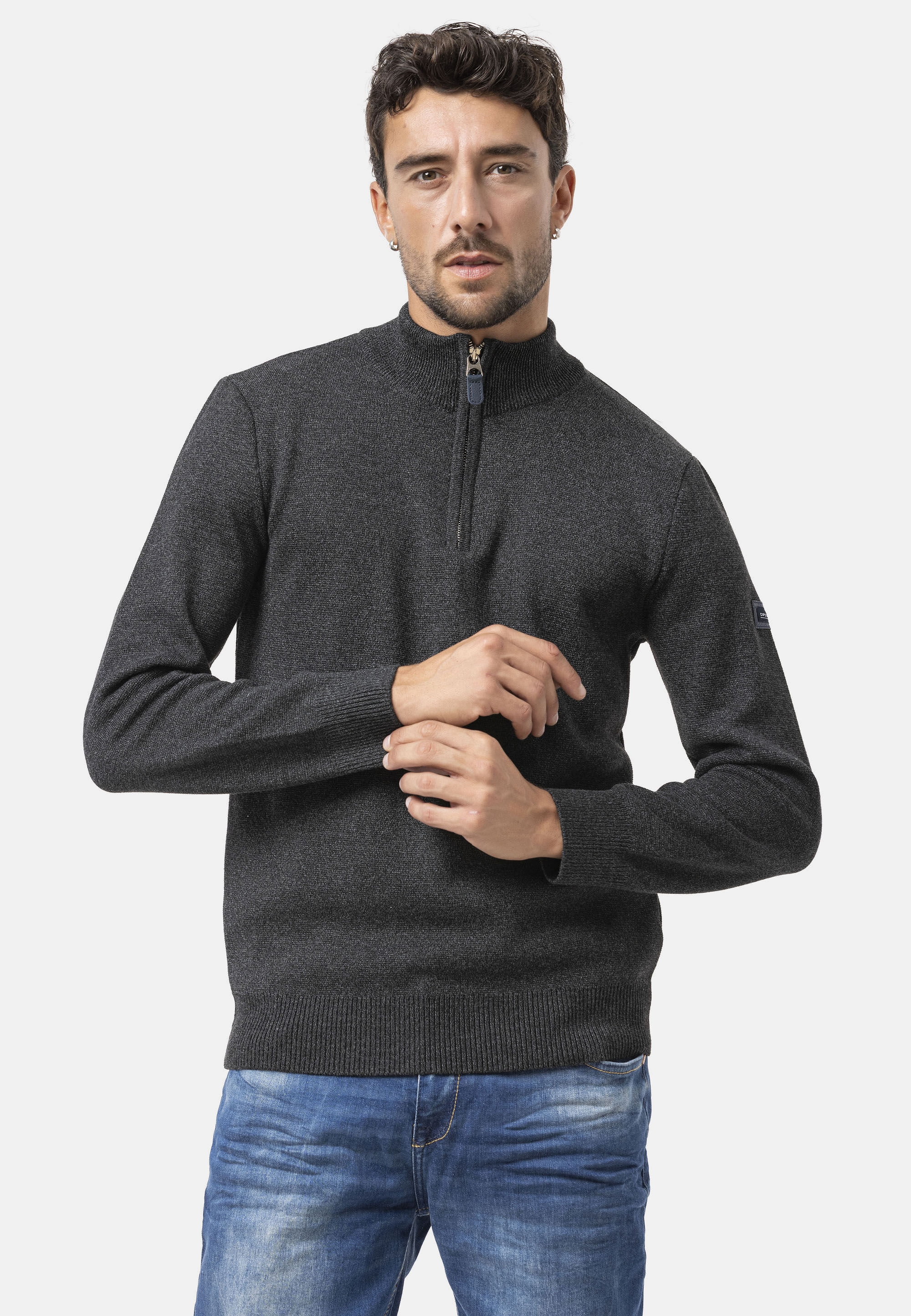 Cipo & Baxx Strickpullover »CP290« 1 Stk. tlg. aus reiner Baumwolle