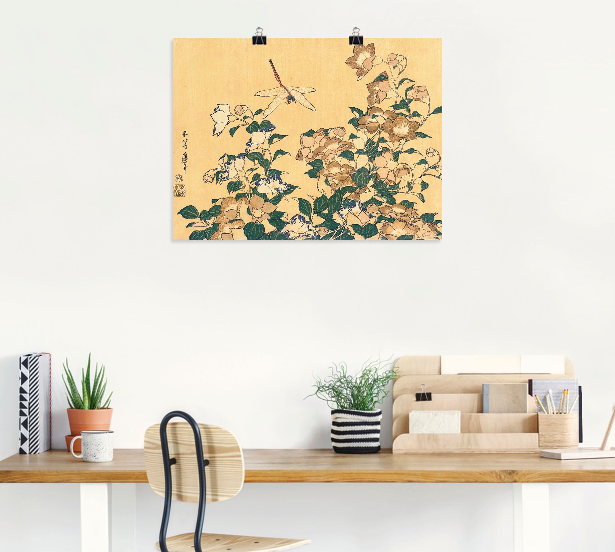 Artland Wandbild "Chinesische Glockenblume und Libelle", Blumen, (1 St.), a günstig online kaufen