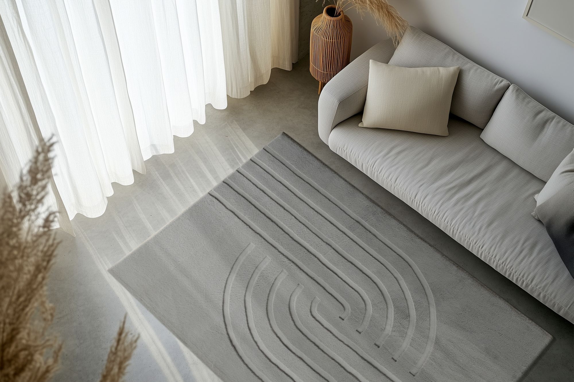 Obsession Teppich »Zen Deluxe 700«, rechteckig, 22 mm Höhe, Uni Farben, modernes Design, Hoch-Tief Effekt, Wohnzimmer