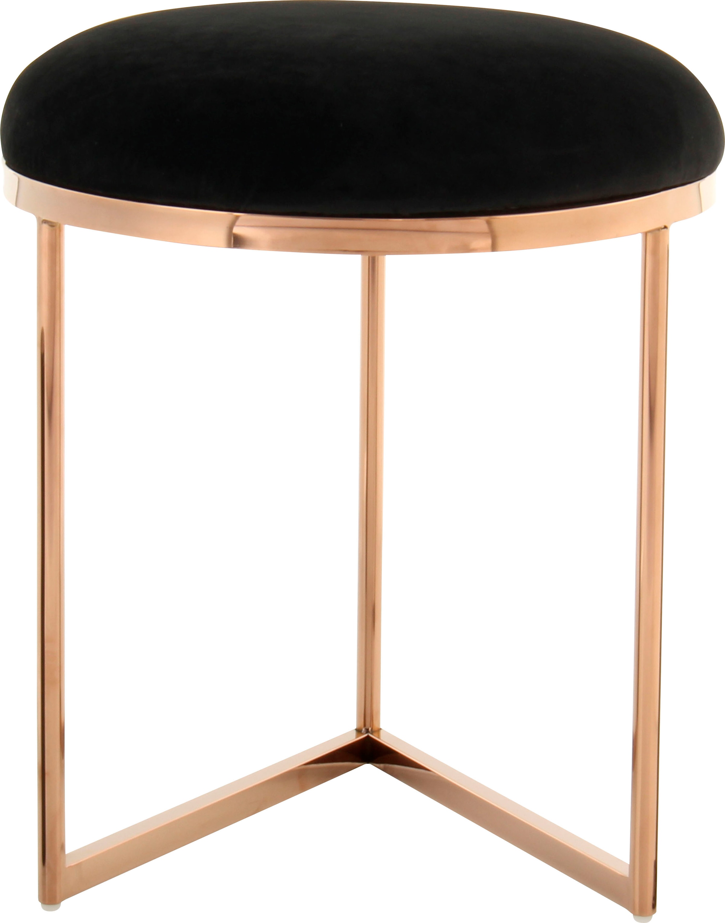 Kayoom Sitzhocker »Hocker Wynona 325, in stilvollem Design, mit dreieckiger Grundform«, (1 St.), glamourös, hochwertig, mit gepolsterter Sitzfläche in runder Form