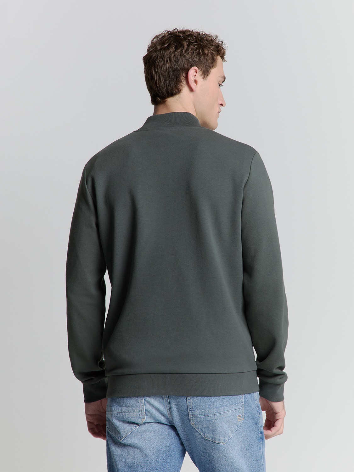 NO EXCESS Sweater »No Excess Jacquard sweatshirt mit Vollreißverschluss«