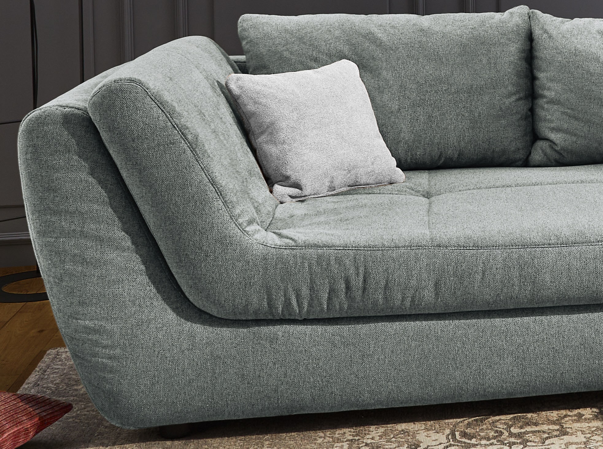 Jockenhöfer Gruppe Ecksofa »Rascasse, L-Form, Rampenotik im modernen Design«, alle Kissen inklusive, rechts oder links montierbar, XXL-Breite: 322cm