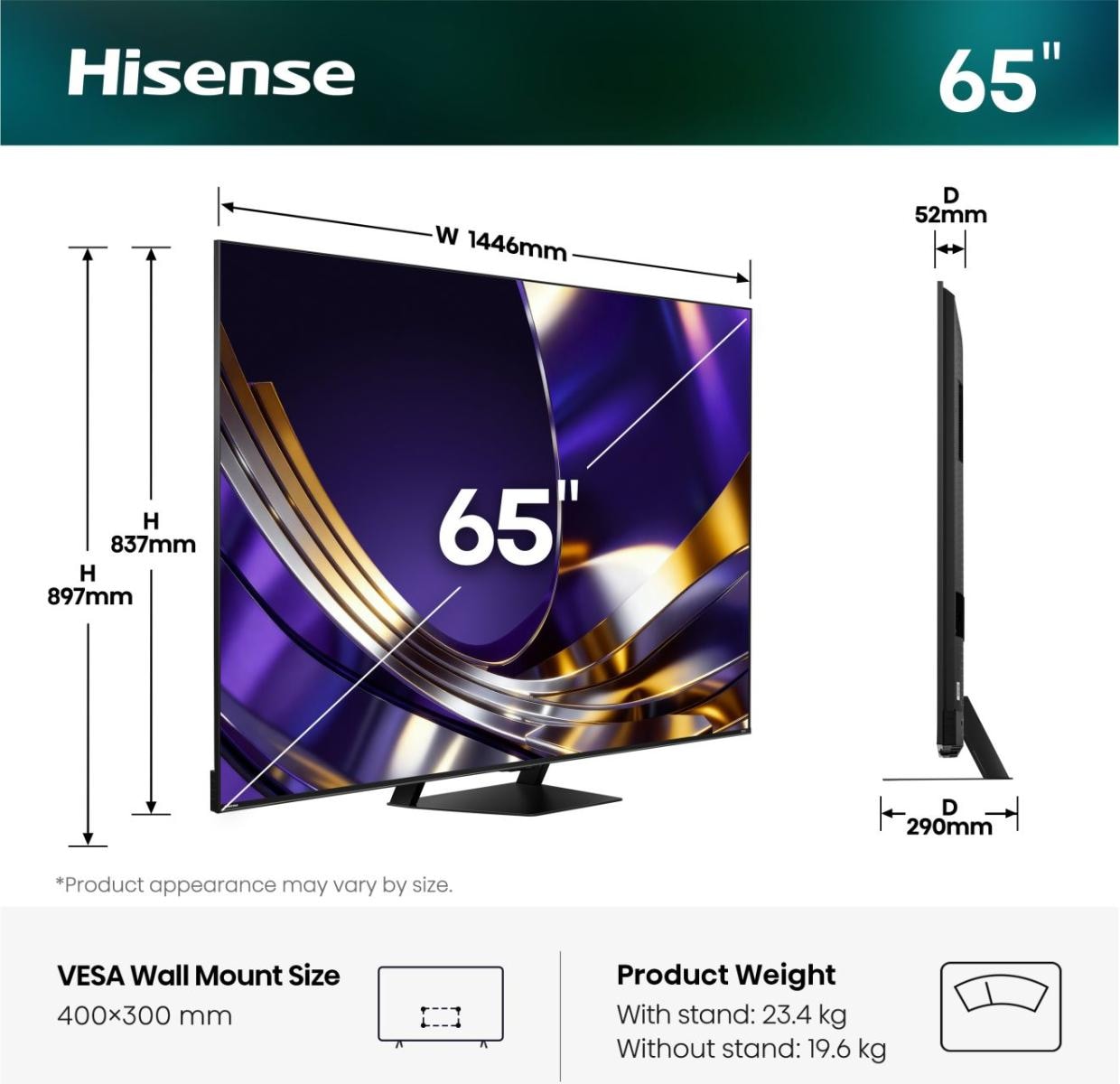 Hisense Mini-LED-Fernseher »65U7DS PRO« 164 cm/65 ″ Smart-TV