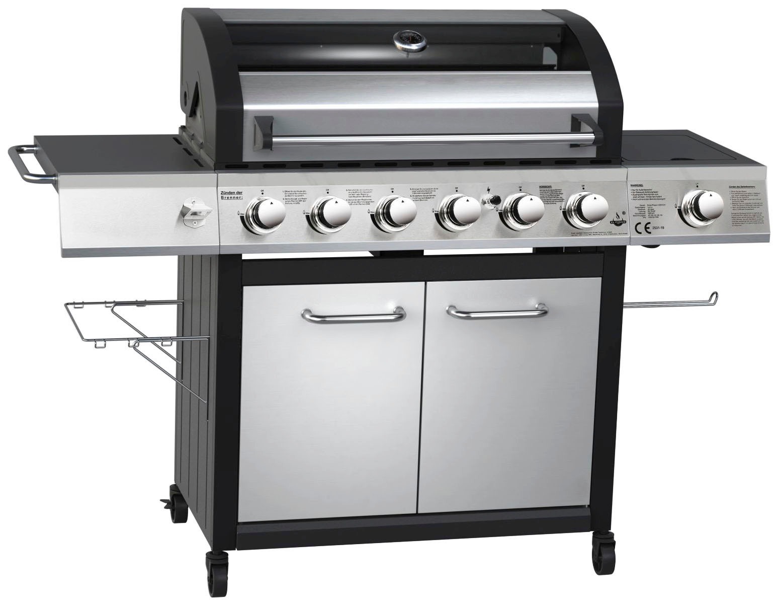 Gasgrill EL FUEGO "Long Beach", silber (silberfarben), B:161cm H:121cm T:59,5cm, Grills, BxTxH: 161x59,5x121 cm 3