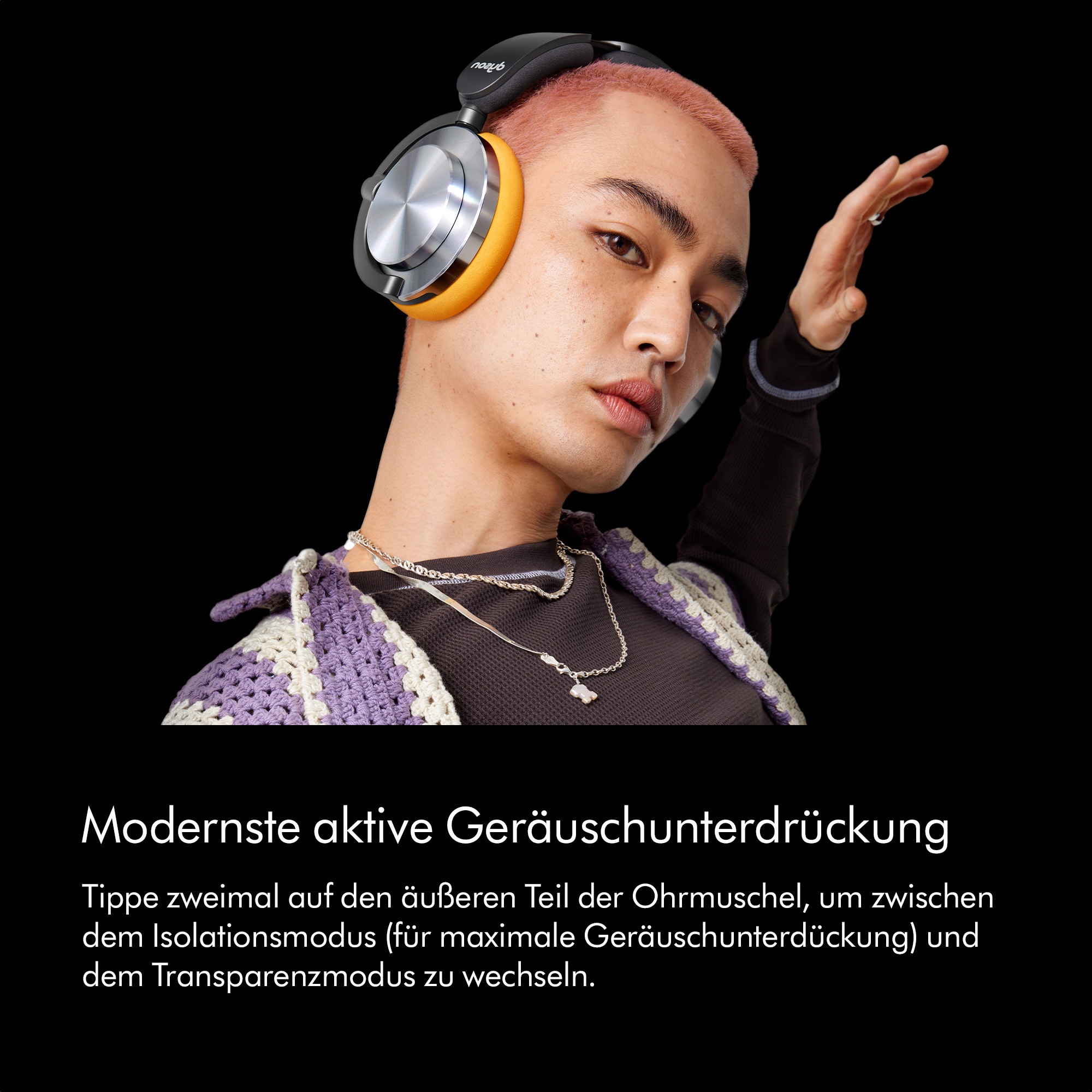DYSON Over-Ear-Kopfhörer "OnTrac™", gelb, aluminium, B:21cm H:20cm T:10,8cm, Kopfhörer, Integriertes Mikrofon zum telefonieren und Geräuschunterdrückung 8