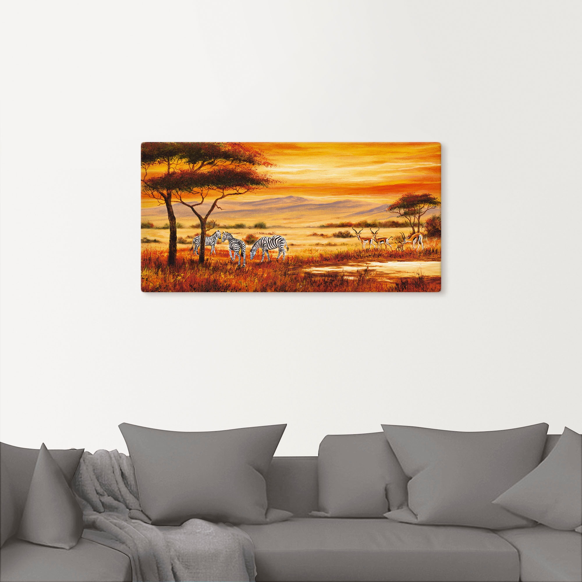 Thumbnail - Artland Wandbild "Afrikanische Landschaft I", Afrika, (1 St.), als Leinwandbild, Poster, Wandaufkleber in verschied. Grö...