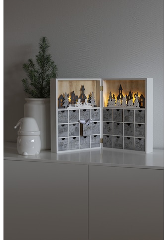befüllbarer Adventskalender »Weihnachtsdeko«, für Erwachsene, LED Holzsilhouette,...