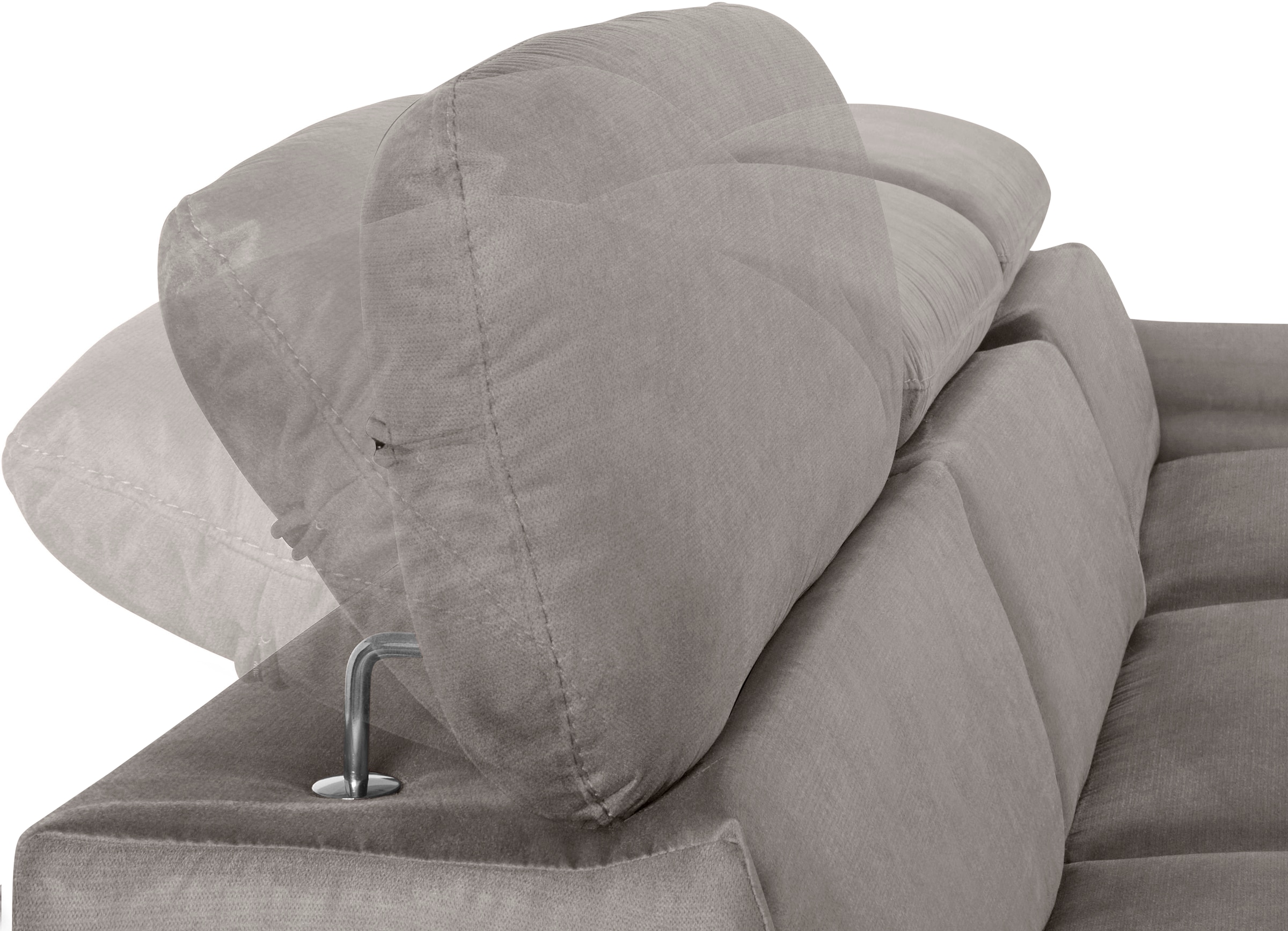 COTTA Ecksofa »Lola L-Form mit Kopfteilfunktion & Hocker«, (Set, mit Hocker), wahlweise mit Bettfunktion, Bettkasten & Armteilverstellung