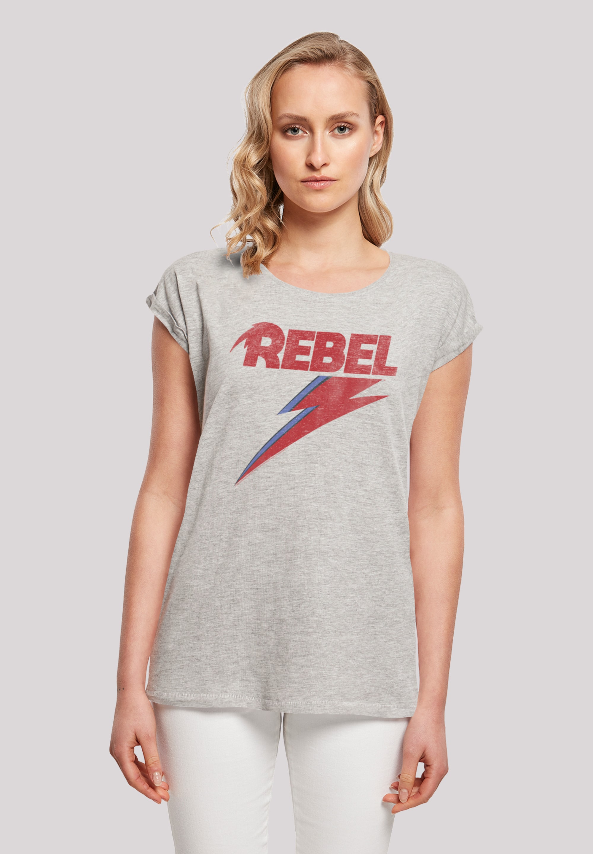 F4NT4STIC T-Shirt "David Bowie Distressed Rebel", Print