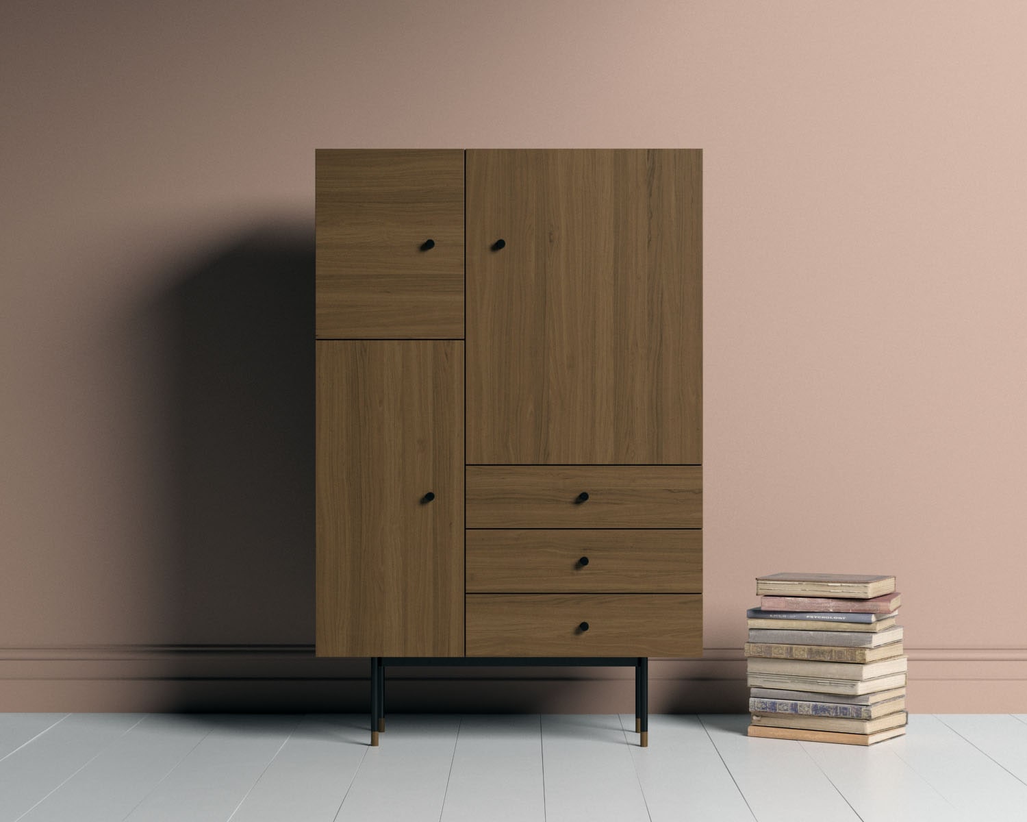 Woodman Highboard "Jugend Kommode", Stauraumschrank mit Holzfurnier aus Eic günstig online kaufen