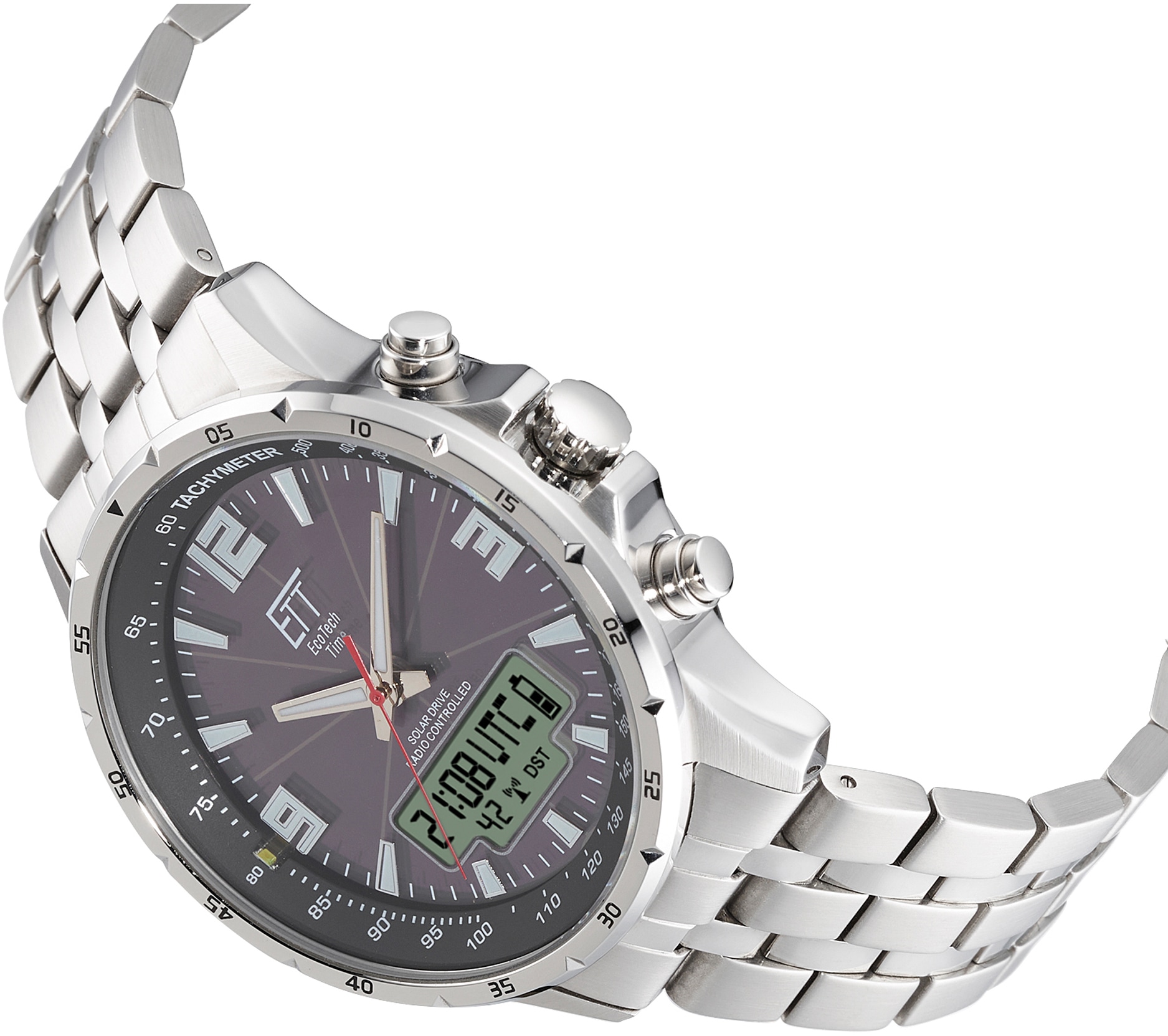 ETT Funkchronograph »Professional, EGS-11551-21M«, Armbanduhr, Herrenuhr, Stoppfunktion, Datum, Solar