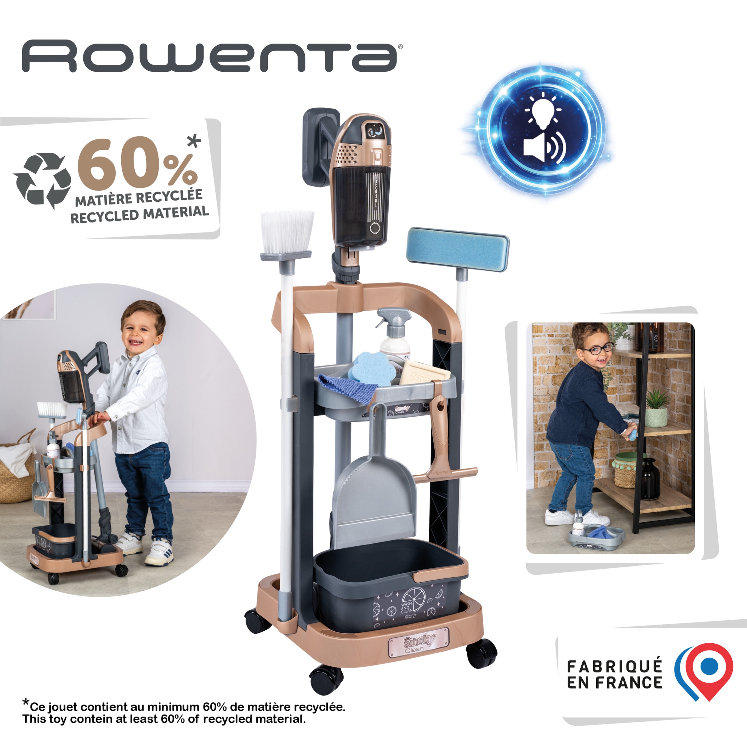 Smoby Kinder-Besenwagen »Rowenta Reinigungstrolley« mit Sound