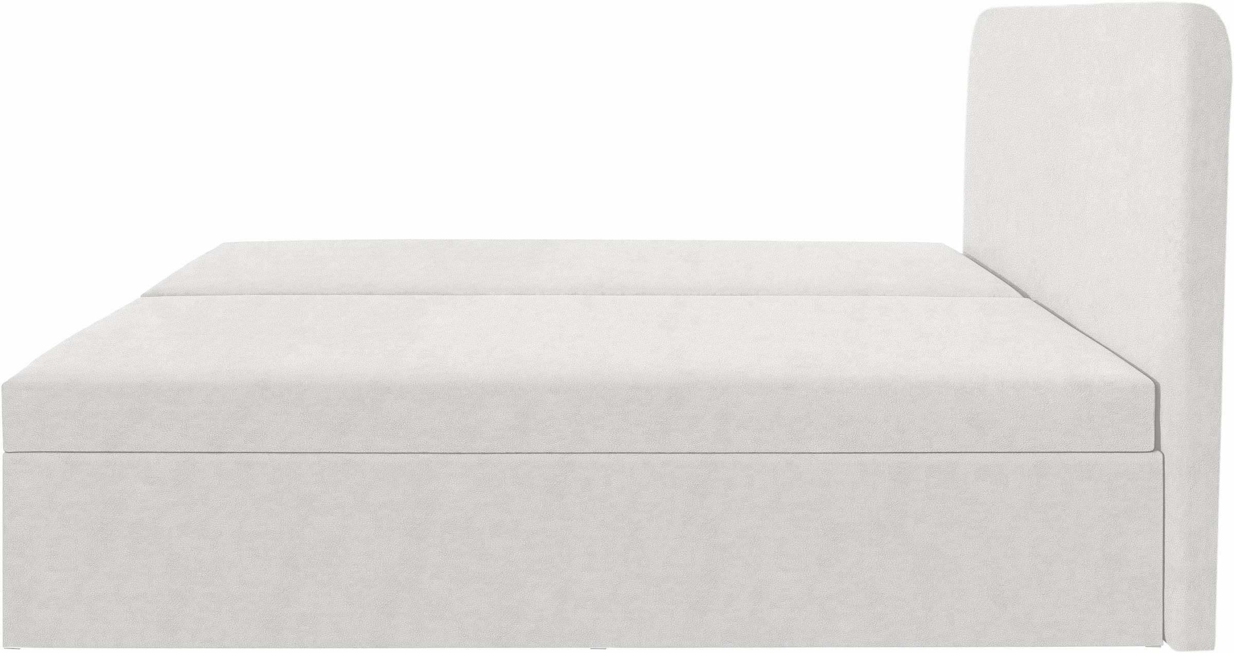 Boxspringbett, weiß, B:195cm L:212cm, Box und Kopfteil: Microvelours (100% Polyester) oder Kunstleder (Polyurethan);Bezug der Obermatratze: 100% Polyester, WESTFALIA SCHLAFKOMFORT, Komplettbetten, Boxspringbett, wahlweise mit Bettkasten 8