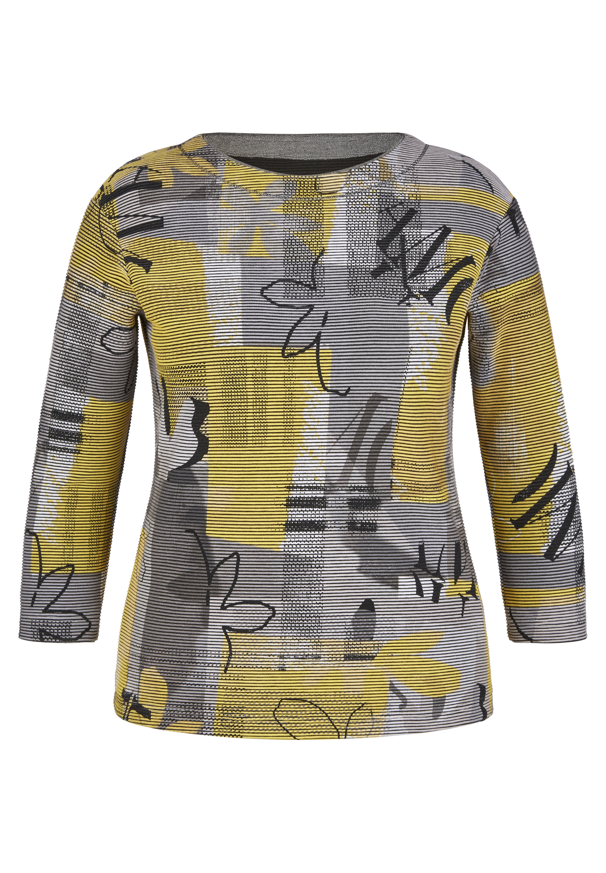3/4-Arm-Shirt, mit Struktur