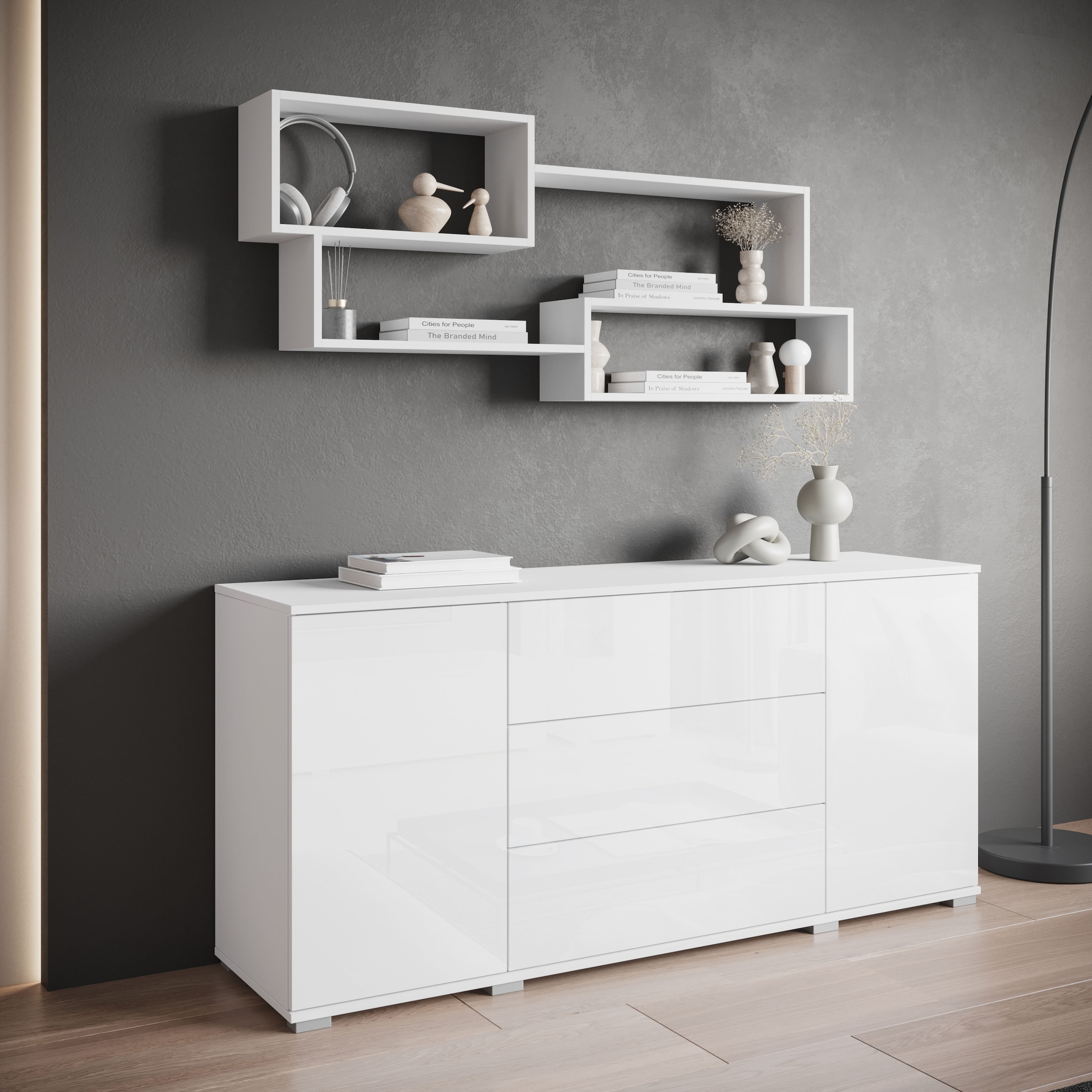 INOSIGN Wandboard »Wandregal Trio«, (1 St.), Ideal als Bücherregal, Dekoregal oder Ablage im Büro