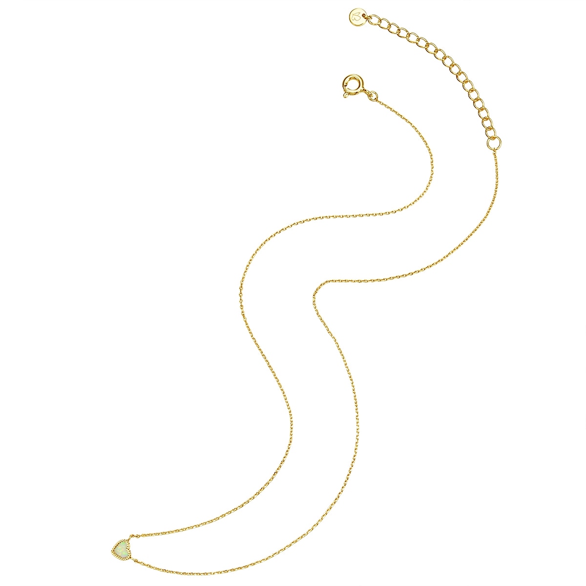 Glanzstücke München Kette mit Anhänger »GSM1287« Kette mit Anhänger Sterling Silber gelbgold Opal (synth.)