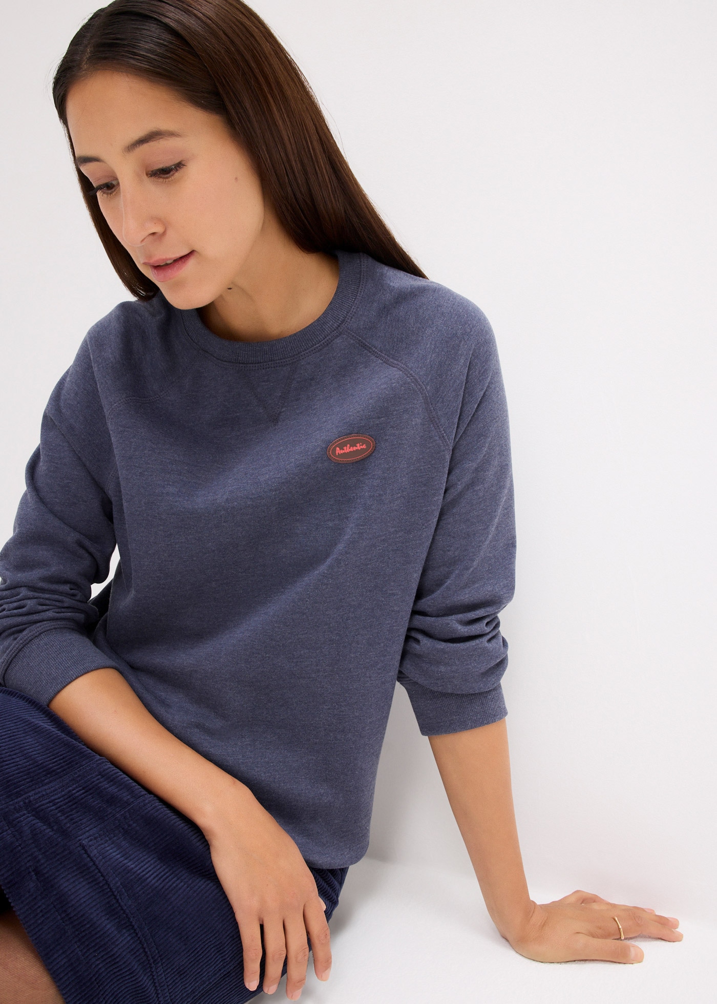 bonprix Sweatshirt, 2 Stk. bequeme Passform, hüftbedeckende Länge, mit Rundhalsausschnitt
