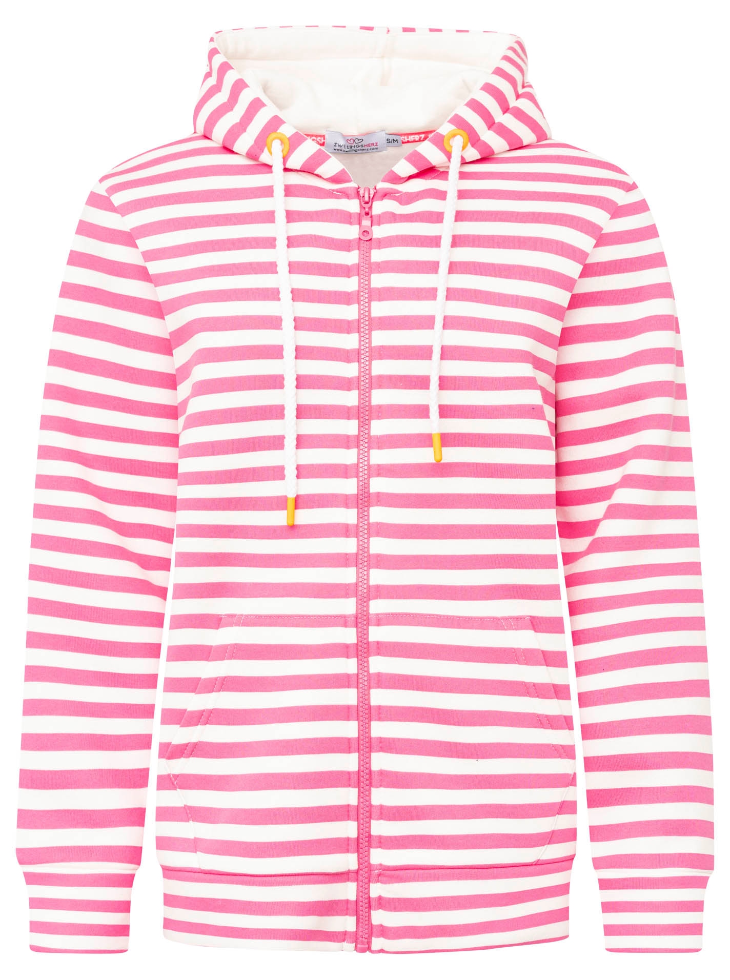 Zwillingsherz Kapuzensweatjacke »"Streifen Strandglück"«, gestreifte Hoodiejacke mit Strandglück Stickerei und Anker am Rücken