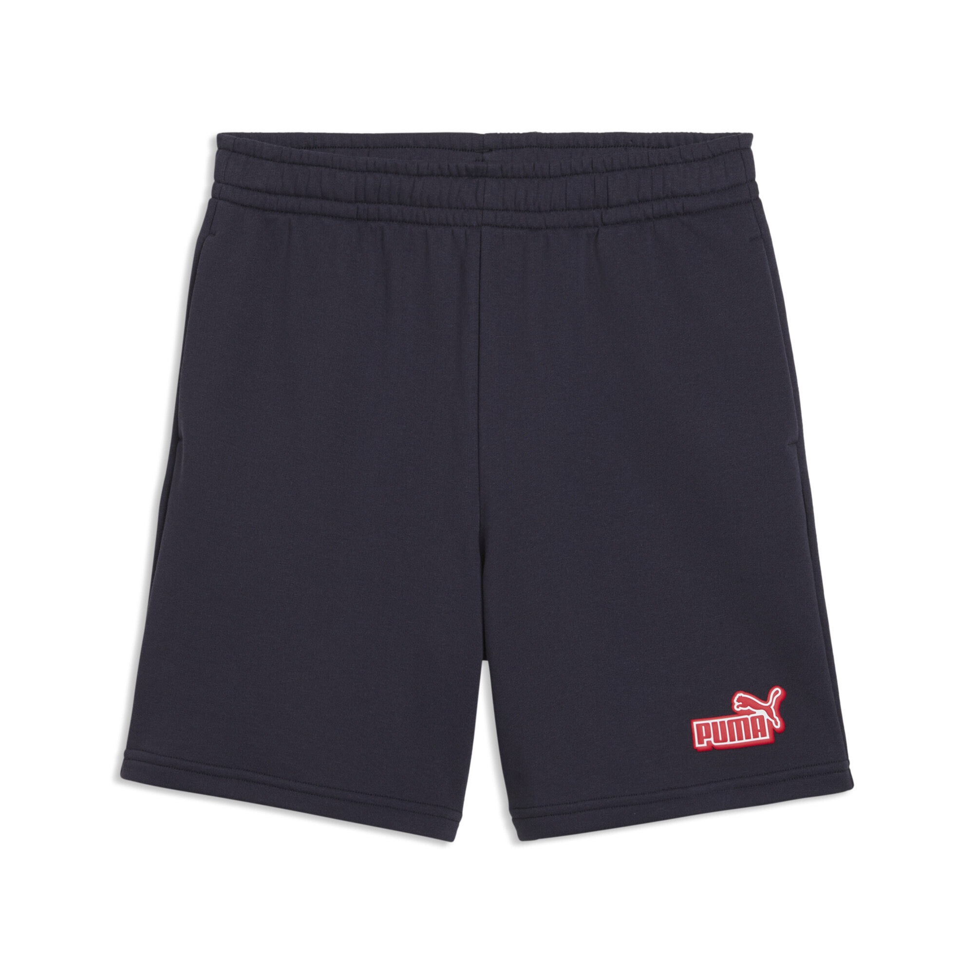 PUMA Kinder Sporthose "Essentials Logo Lab Relaxed Shorts Jungen"new navy blau, Gr. 128, Obermaterial: 68% Baumwolle, 32% Polyester. Tasche – Oben: