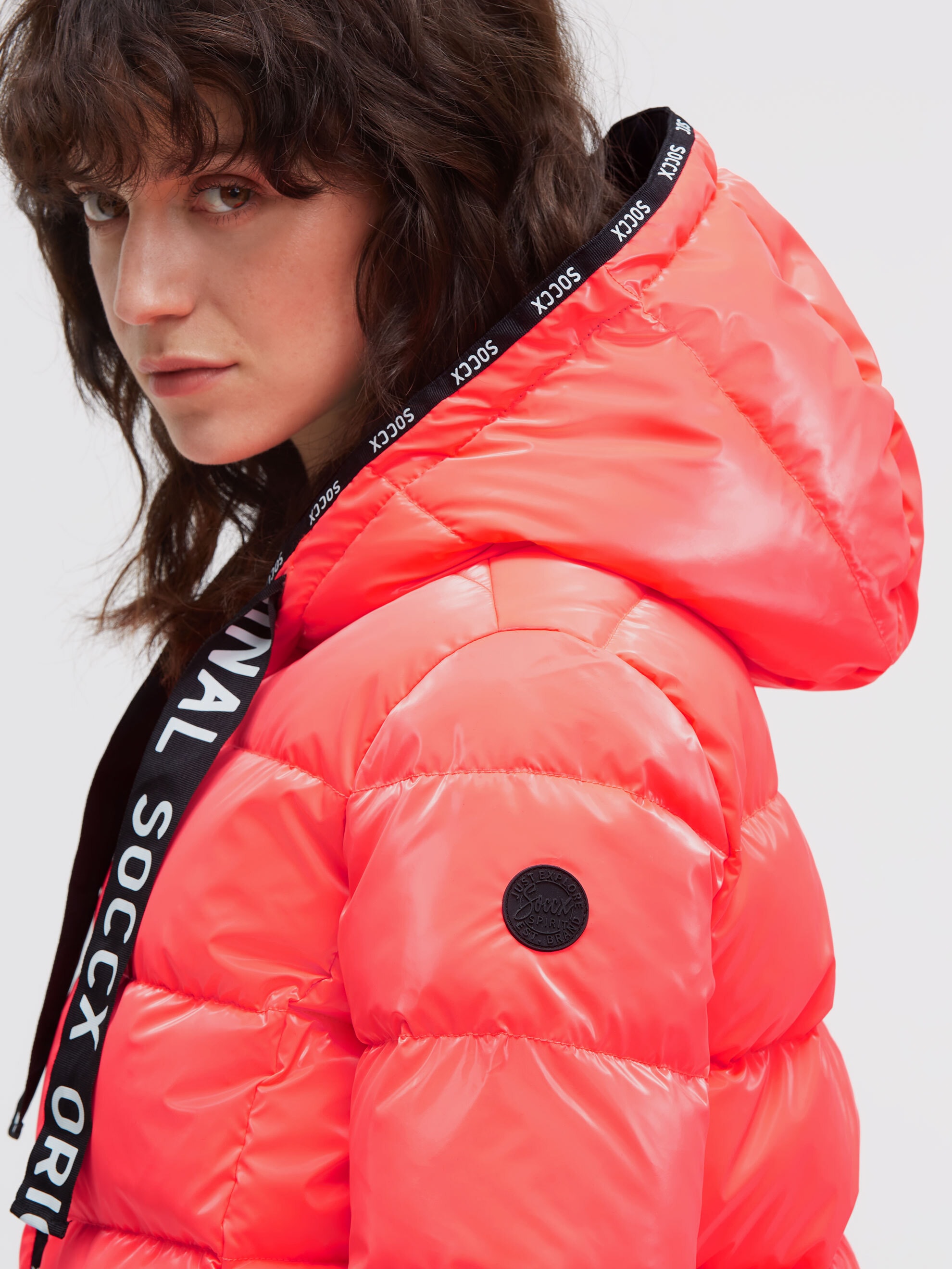 SOCCX Winterjacke mit Kapuze mit Reißverschluss an den Einschubtaschen