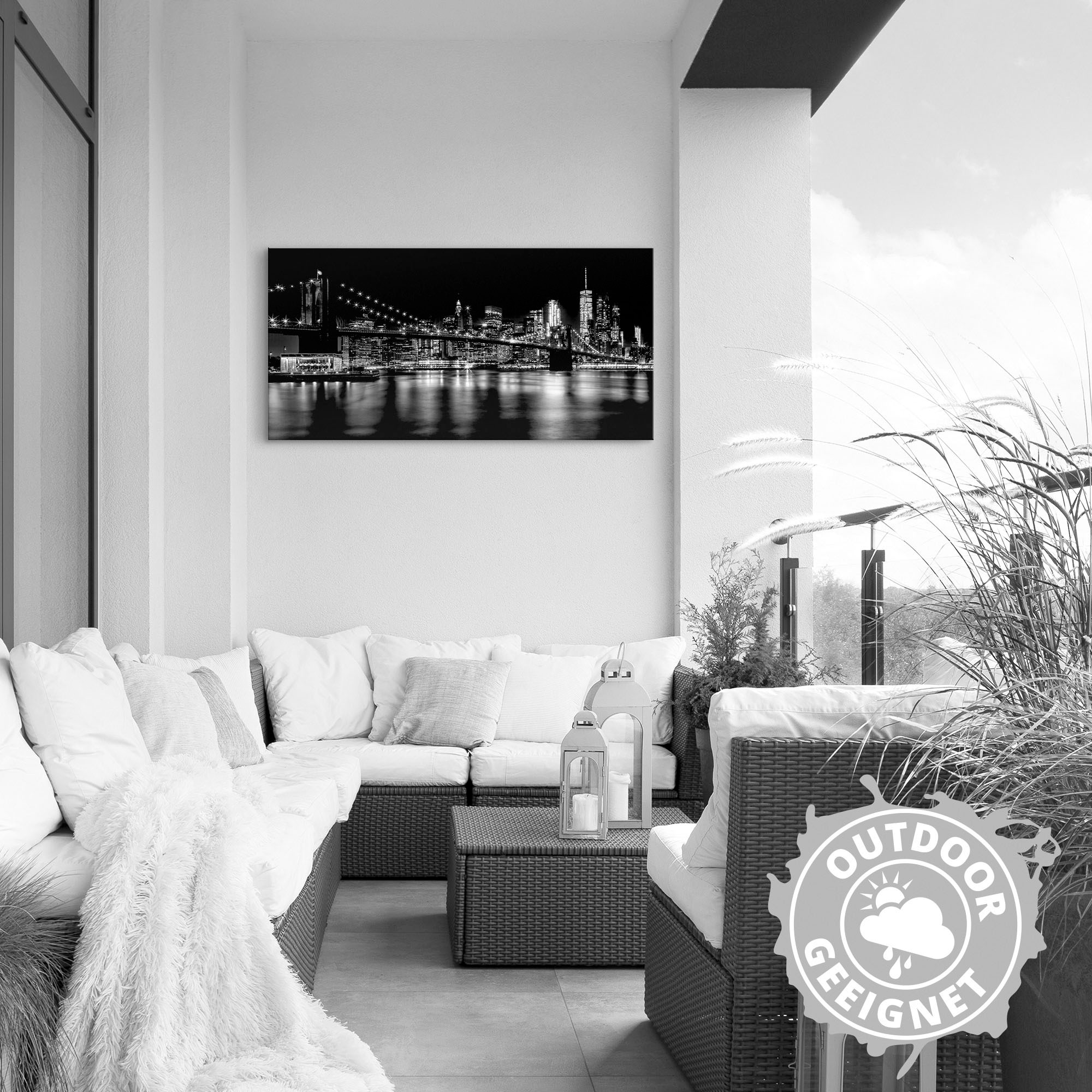 Artland Wandbild »Manhattan Skyline & Brroklyn Bridge«, Amerika, (1 St.), als Alubild, Outdoorbild, Wandaufkleber in verschied. Größen