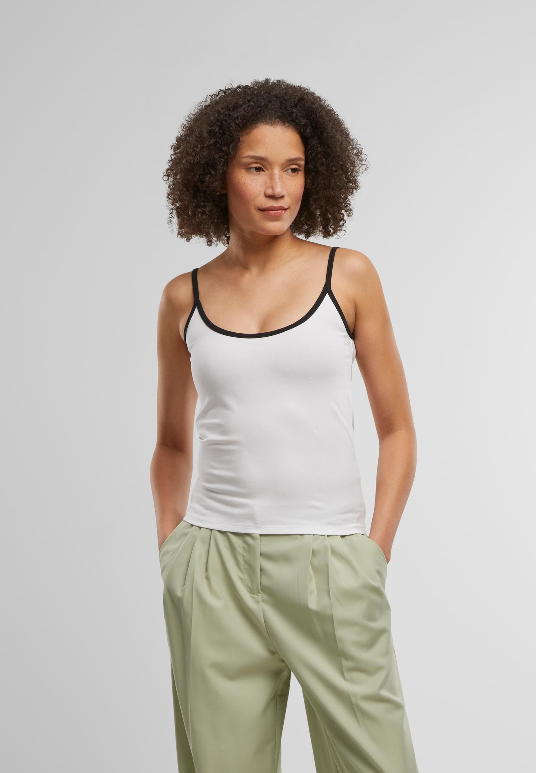 URBAN CLASSICS Muskelshirt »Urban Classics Ladies Contrast Basic Top 2-Pack«, (1 tlg.)