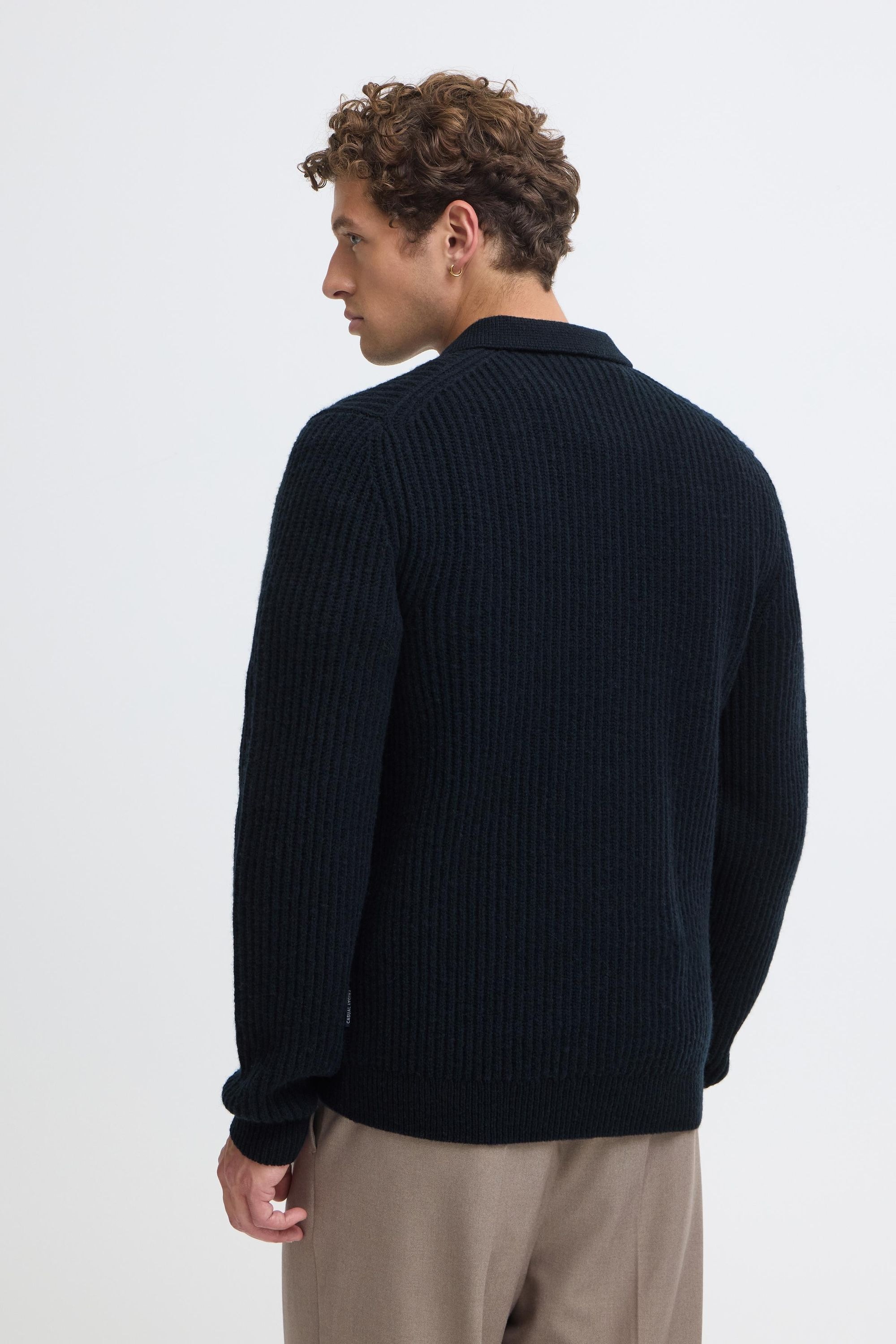 Casual Friday Strickfleece-Pullover »Strickpullover CFAlbret Polo Knit«