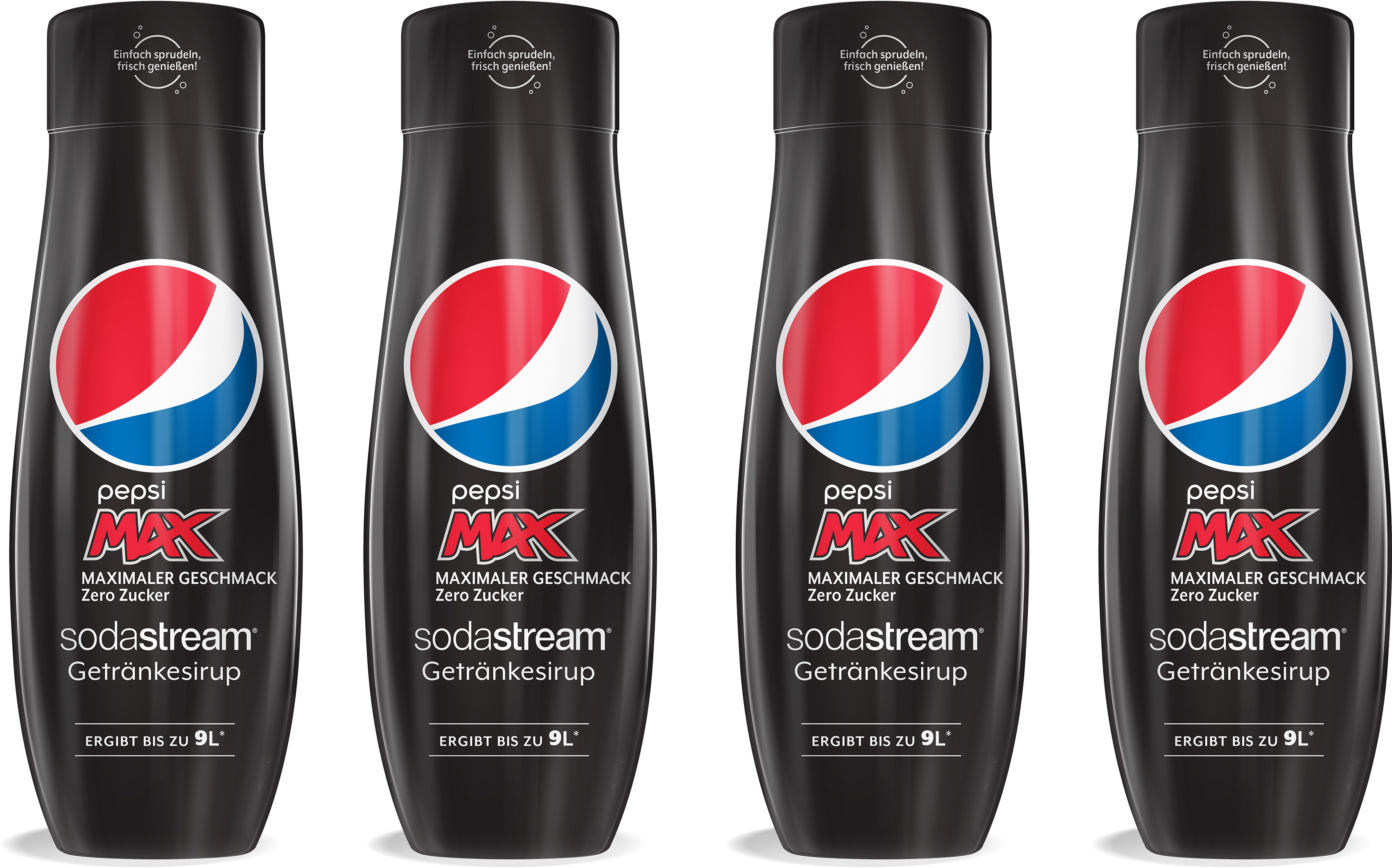 Getränke-Sirup, Pepsi Max, 0,44 l, (4 Flaschen), für bis zu 9 Liter Fertiggetränk