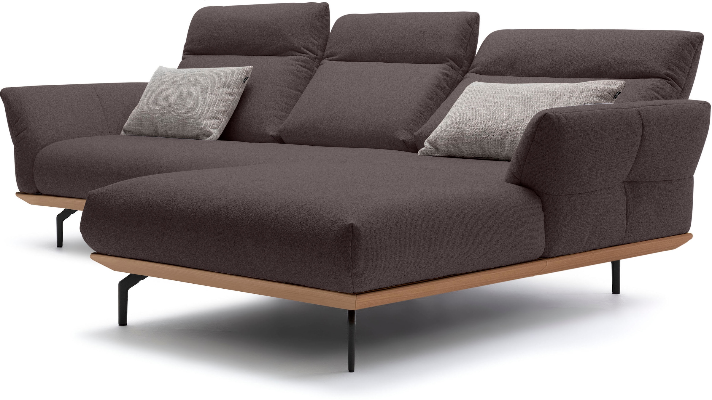 Creation BY ROLF BENZ Ecksofa »CR.460« Sockel in Eiche, Alugussfüße in umbragrau, Breite 298 cm