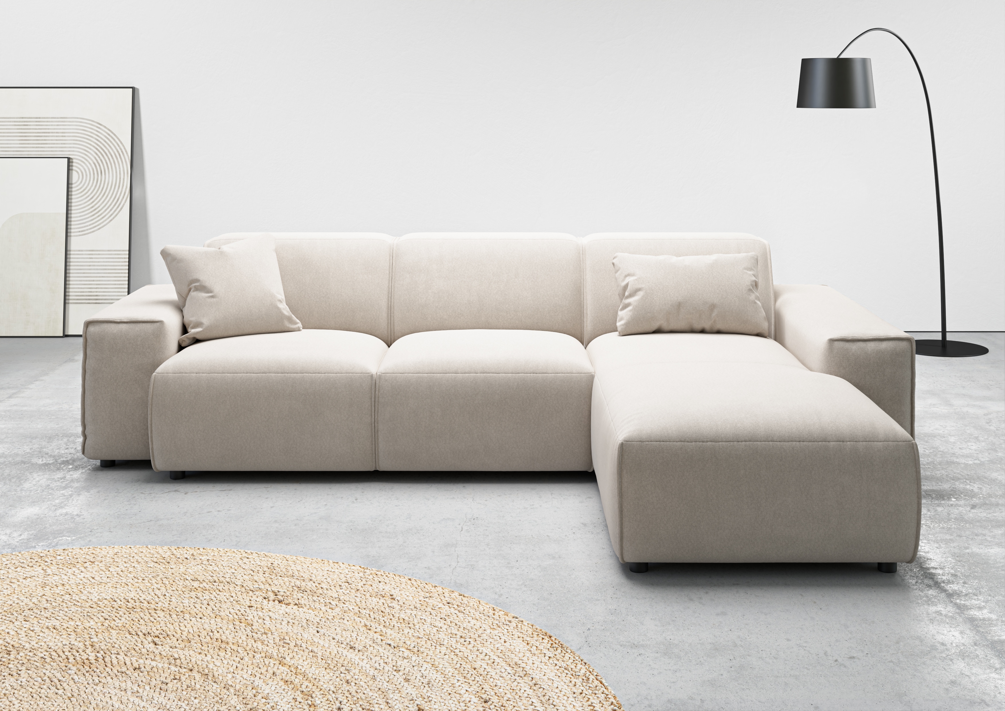 Home affaire Ecksofa "Glimminge L-Form auch in Breitcord, Feincord + Easy care-Bezug," Breite 264, Zierkissen
