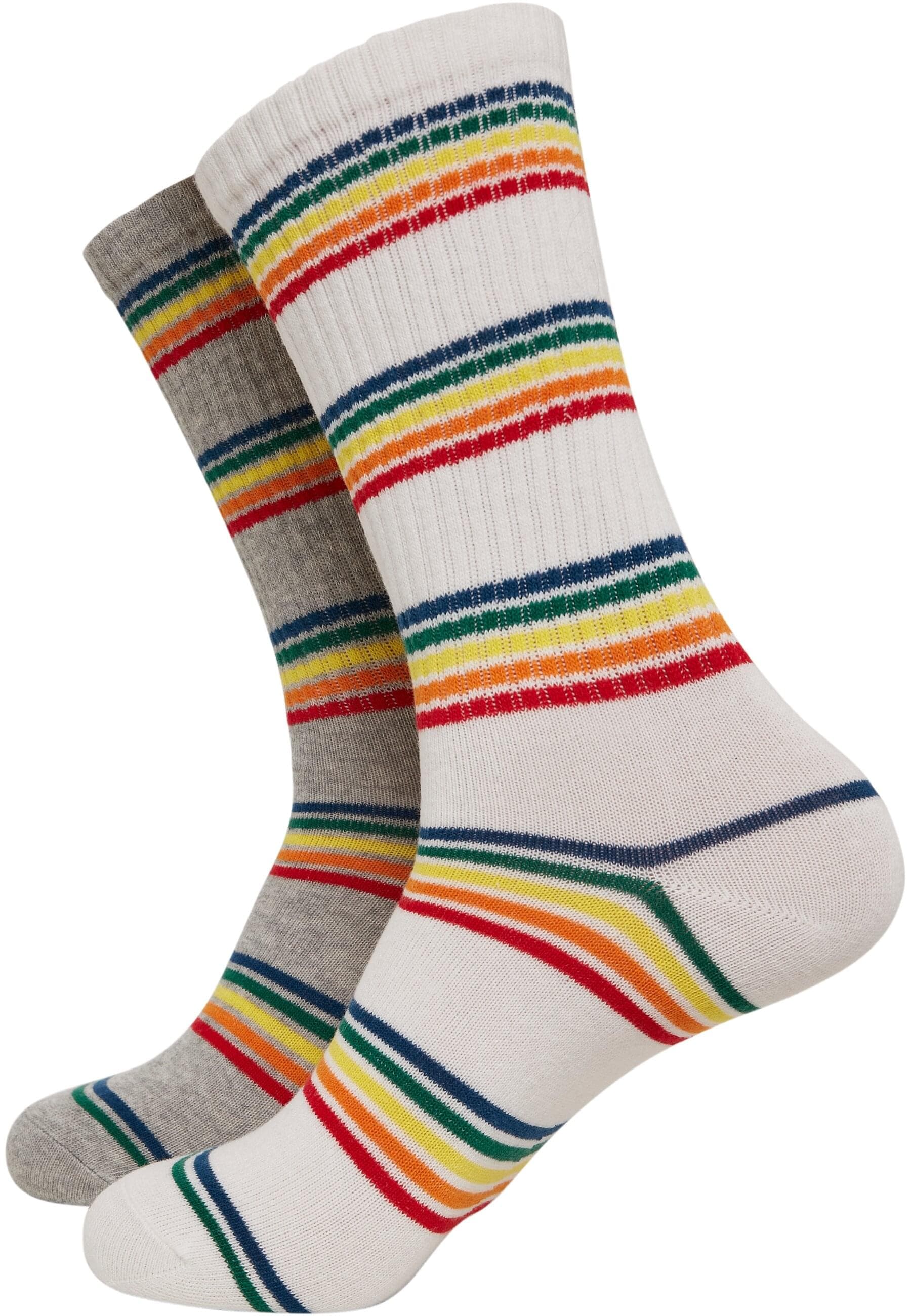 Strümpfe »Urban Classics Unisex Rainbow Stripes Socks 2-Pack«, (1 Paar)