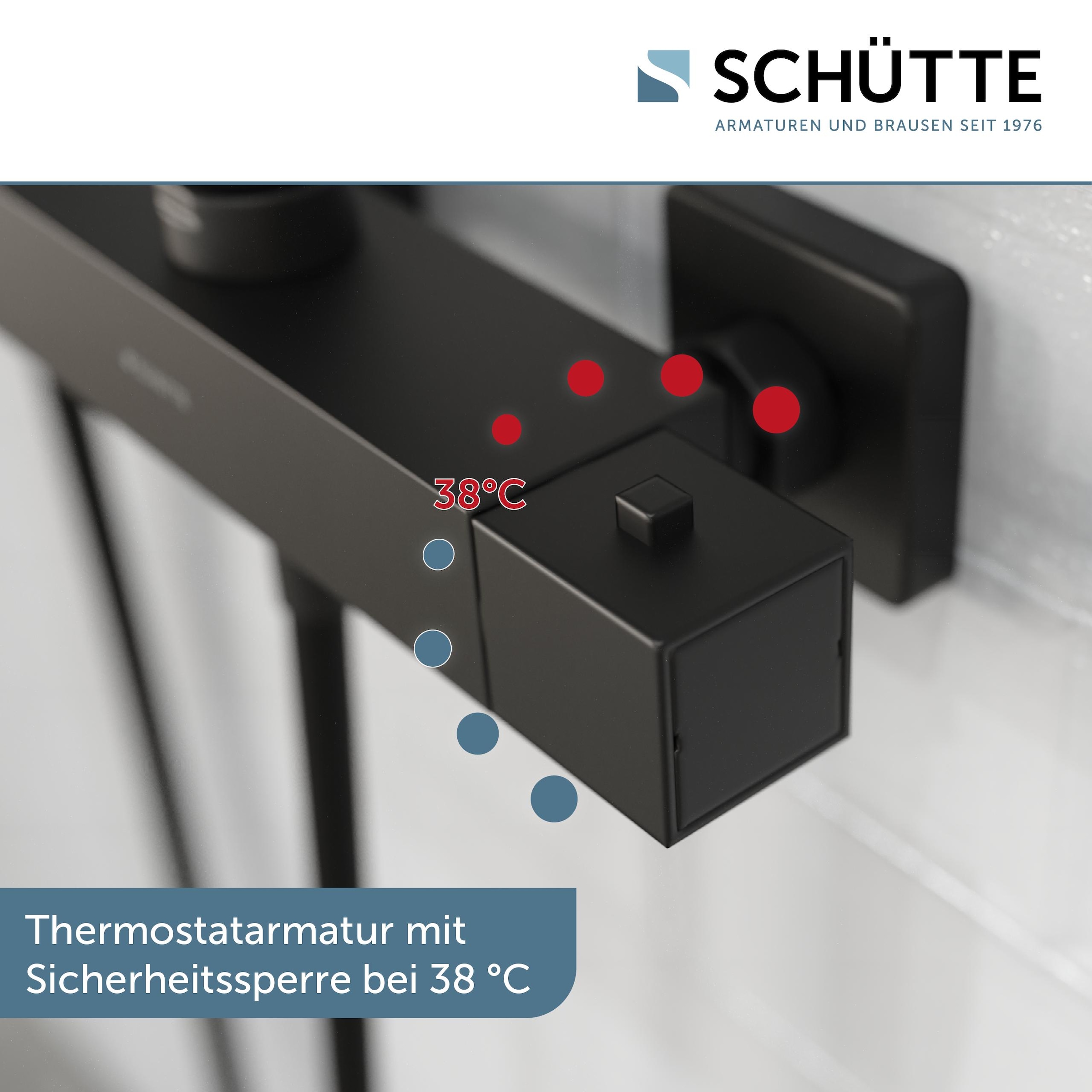 Schütte Duschbrause »TRENTO«, (Set), mit Thermostatarmatur, 3-fach verstellbar, Antikalk-Noppen