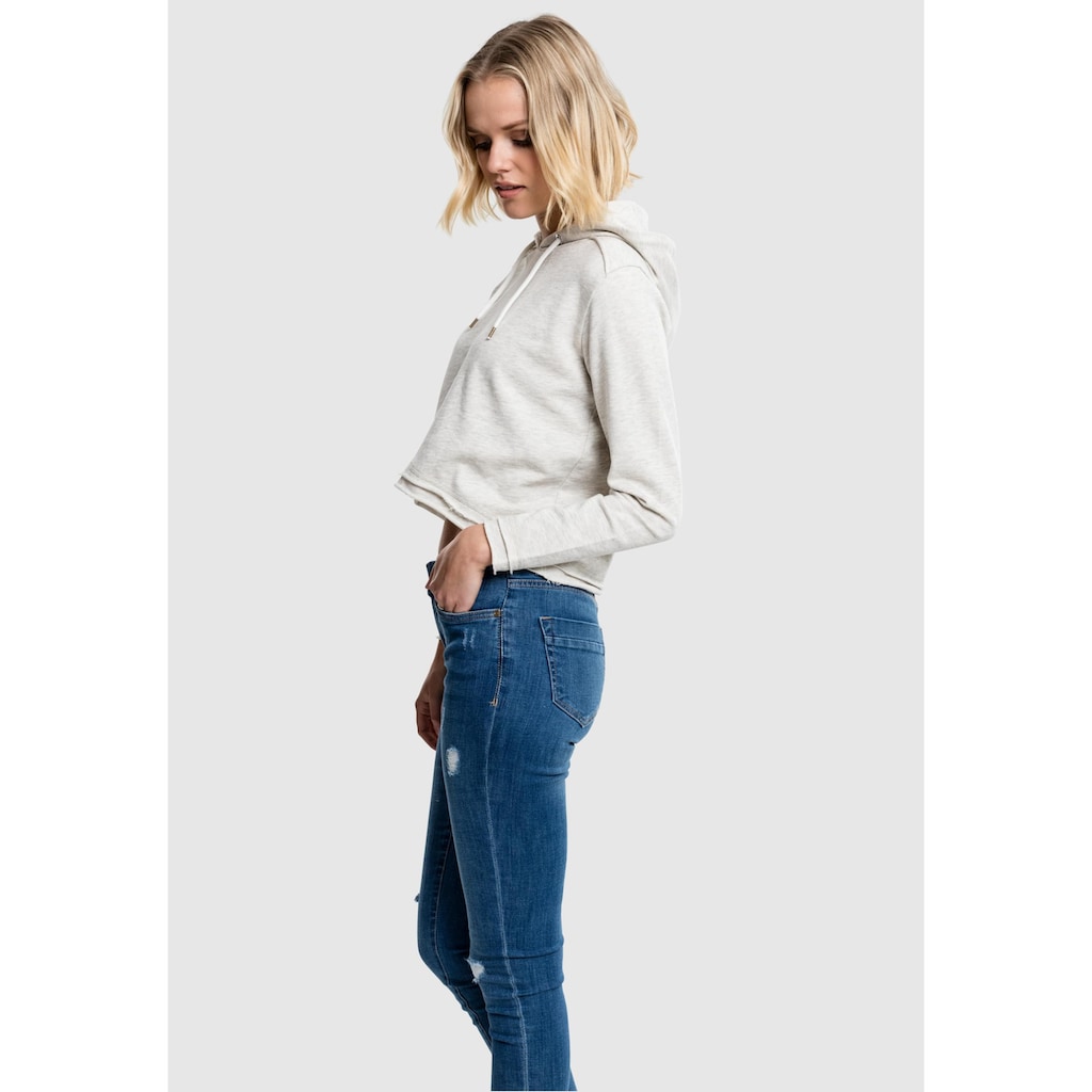 URBAN CLASSICS Rundhalspullover »Urban Classics Damen Ladies Cropped Terry Hoody«, (1 tlg.)