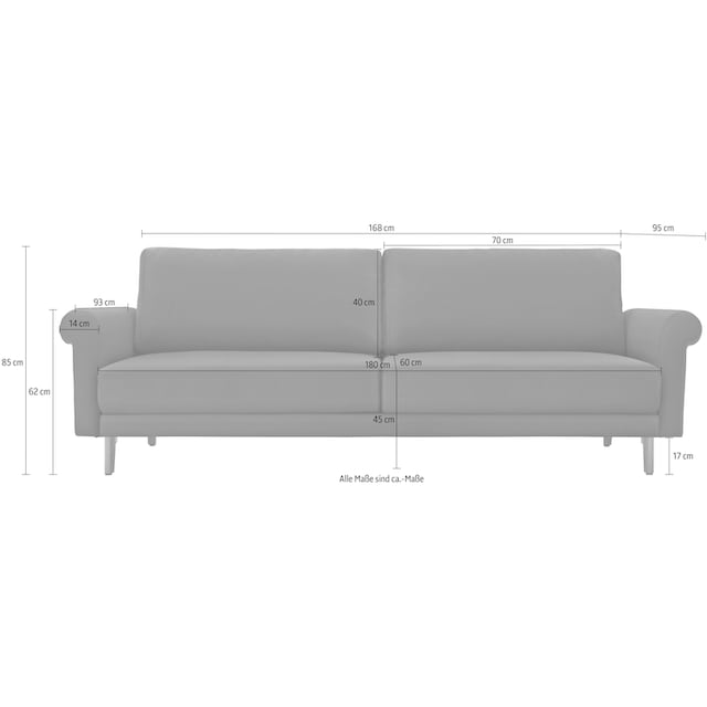 hülsta sofa 2-Sitzer »hs.450«, modern Landhaus, Füße in Nussbaum, Breite  168 cm | BAUR